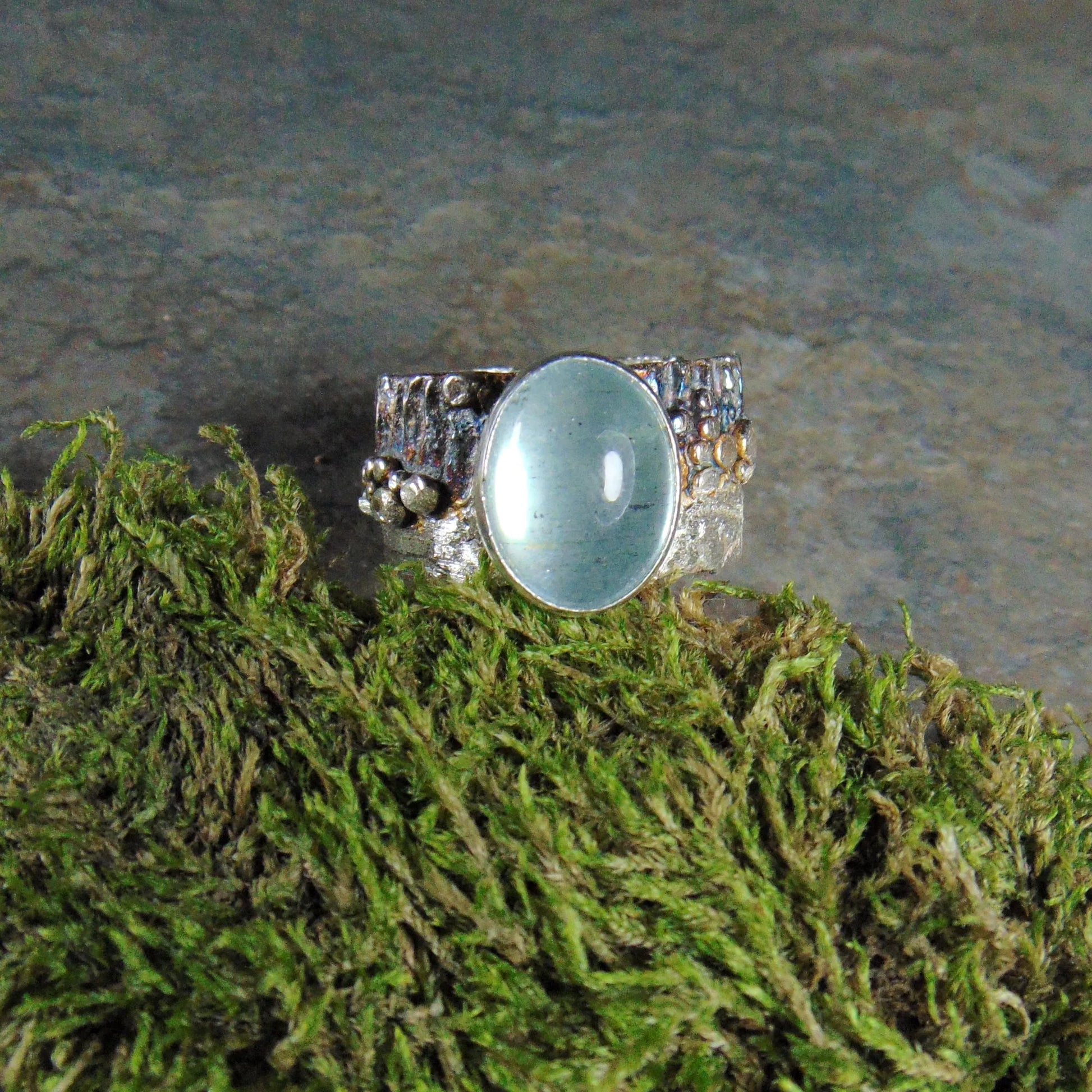 Obrączka z akwamarynem - EPIR Art Jewellery&Gemstone