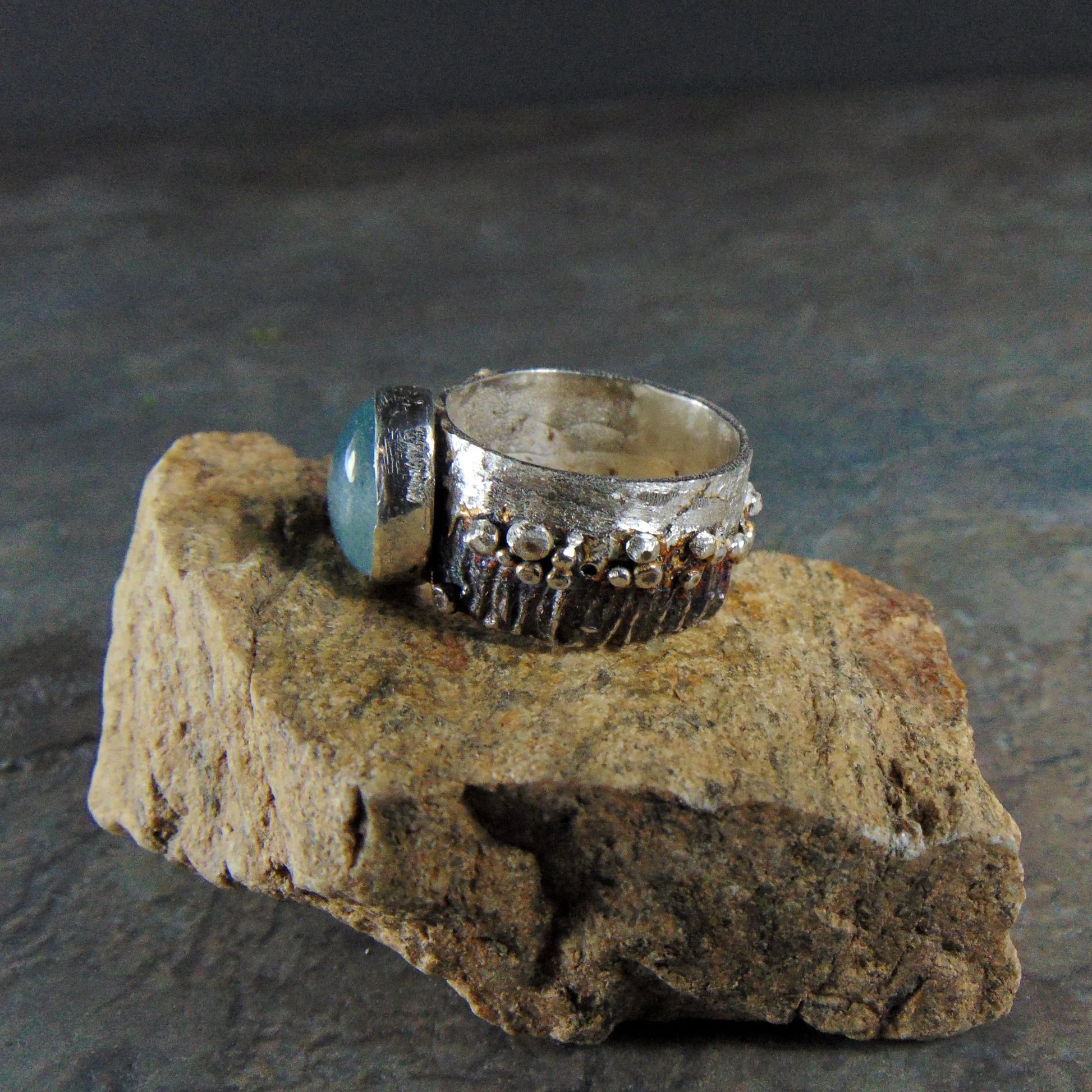 Obrączka z akwamarynem - EPIR Art Jewellery&Gemstone