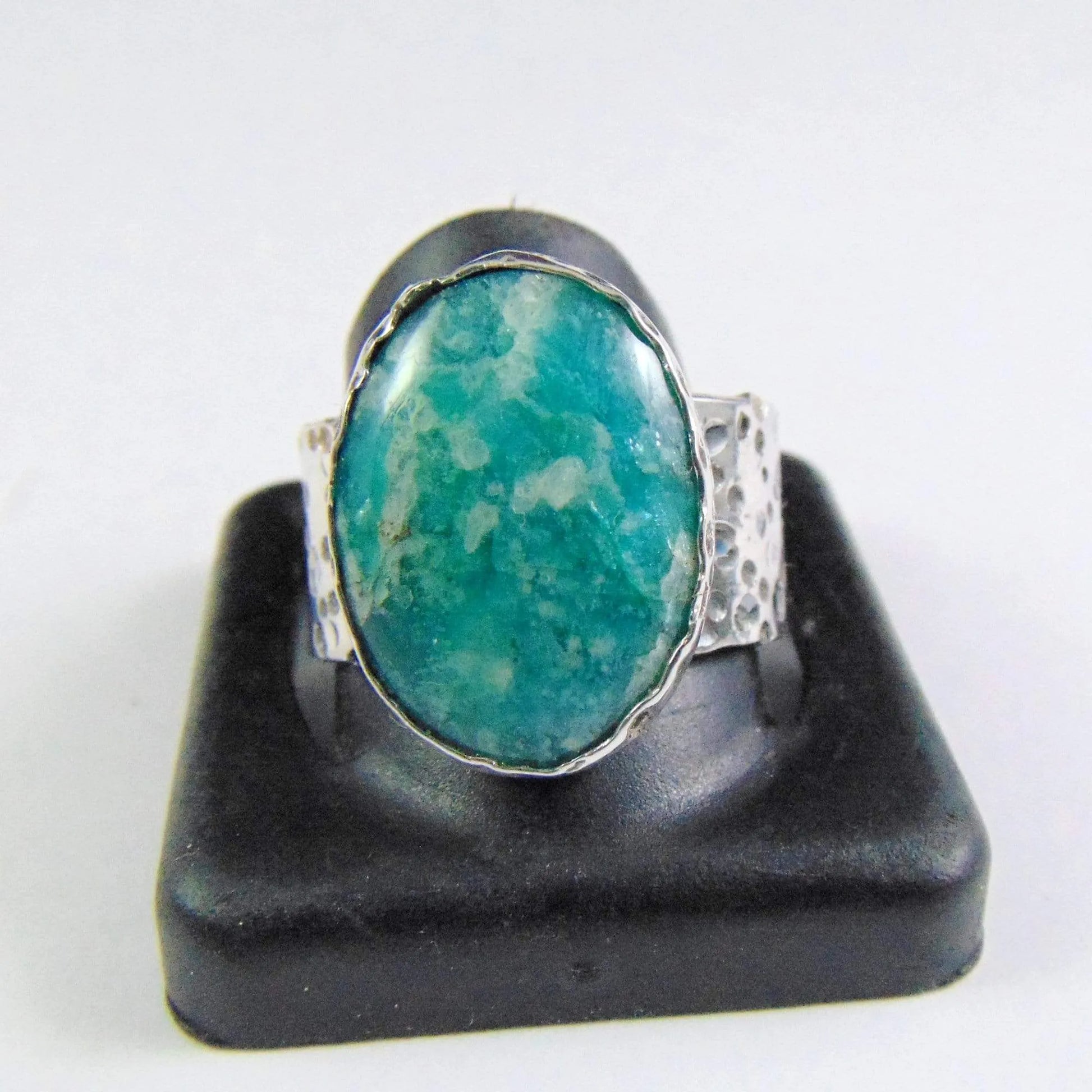 Obrączka z Młotkowana z Turkusem - EPIR Art Jewellery&Gemstone