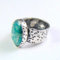 Obrączka z Młotkowana z Turkusem - EPIR Art Jewellery&Gemstone