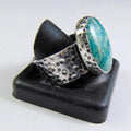 Obrączka z Młotkowana z Turkusem - EPIR Art Jewellery&Gemstone