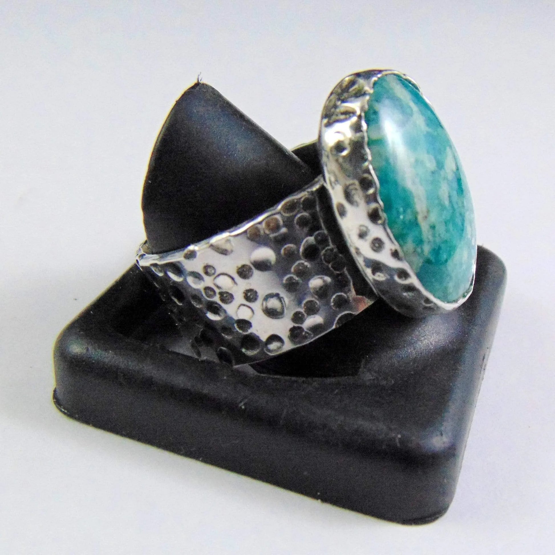 Obrączka z Młotkowana z Turkusem - EPIR Art Jewellery&Gemstone