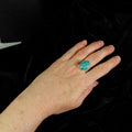Obrączka z Młotkowana z Turkusem - EPIR Art Jewellery&Gemstone