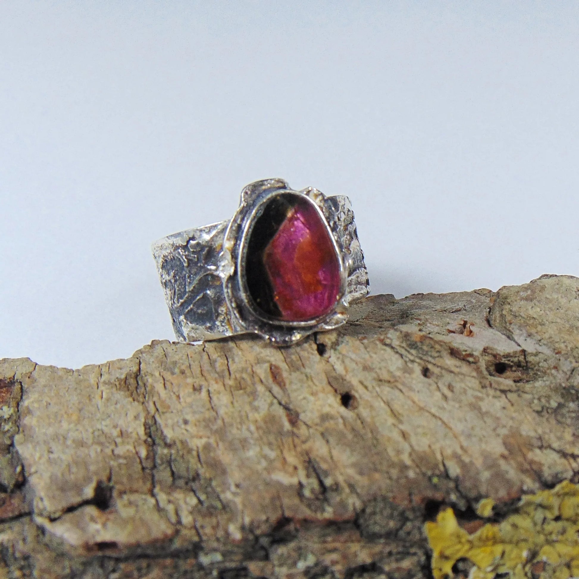 Obrączka z turmalinem arbuzowym - EPIR Art Jewellery&Gemstone