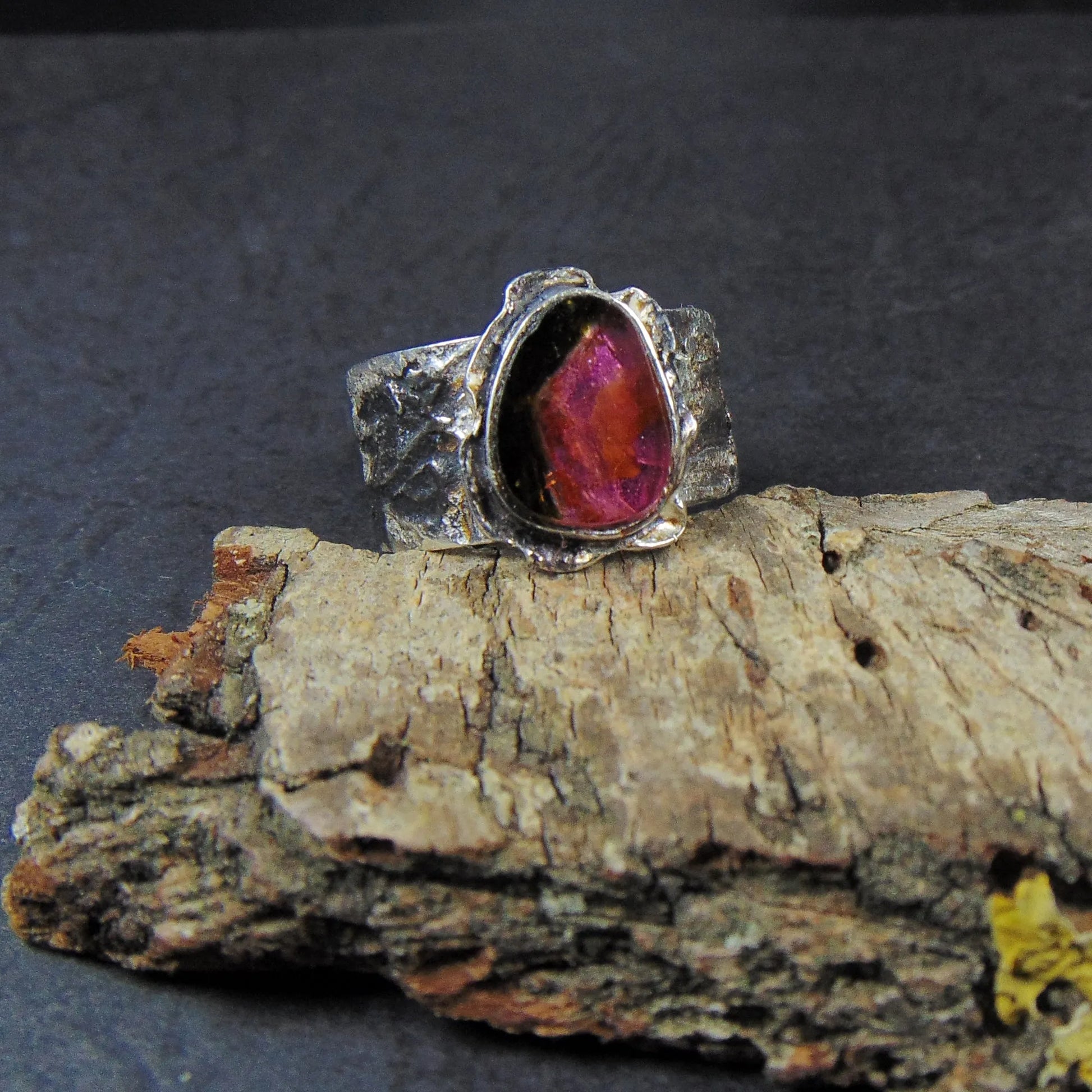 Obrączka z turmalinem arbuzowym - EPIR Art Jewellery&Gemstone
