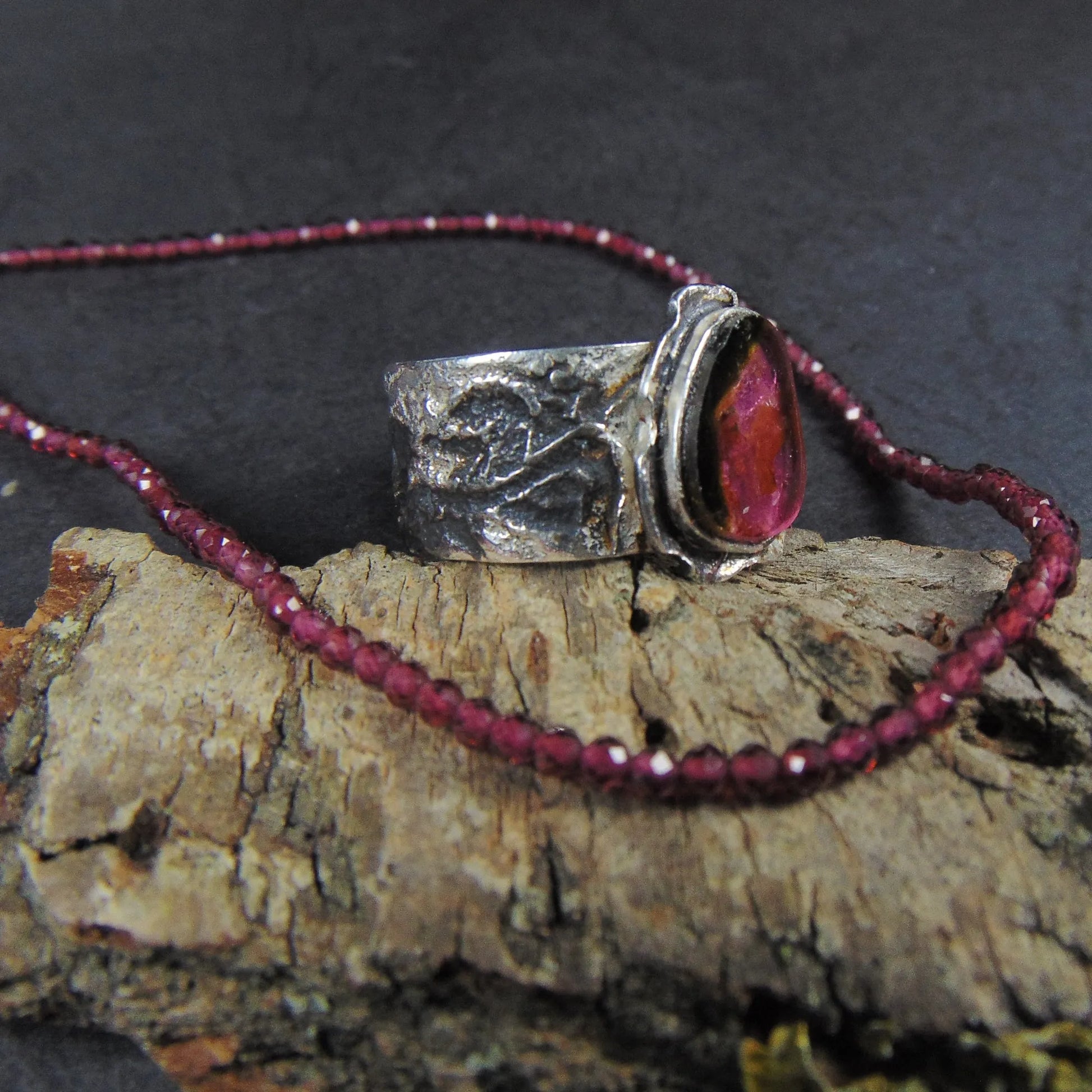 Obrączka z turmalinem arbuzowym - EPIR Art Jewellery&Gemstone