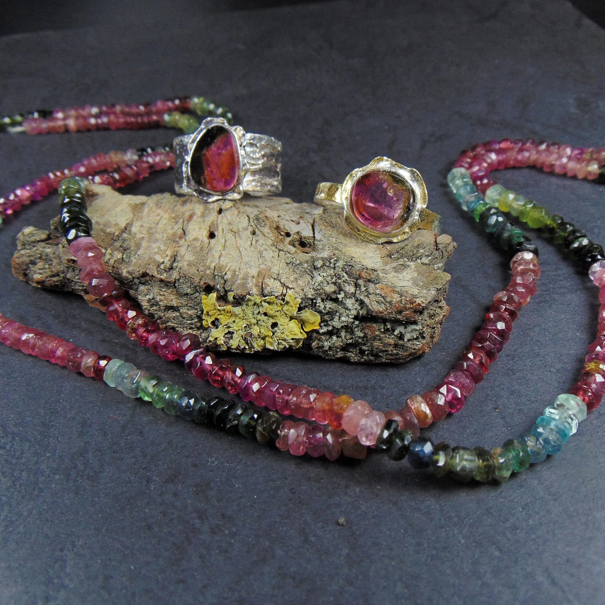Obrączka z turmalinem arbuzowym - EPIR Art Jewellery&Gemstone