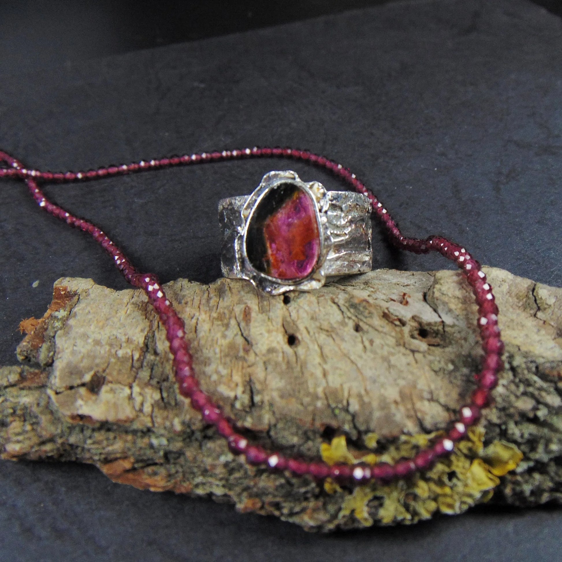 Obrączka z turmalinem arbuzowym - EPIR Art Jewellery&Gemstone