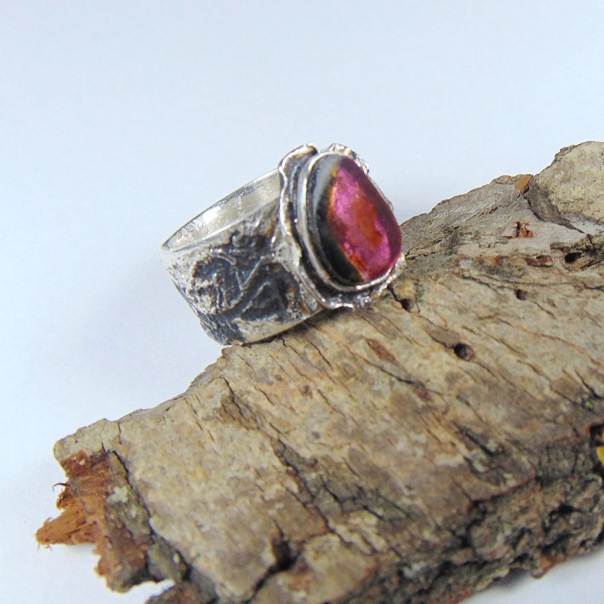 Obrączka z turmalinem arbuzowym - EPIR Art Jewellery&Gemstone