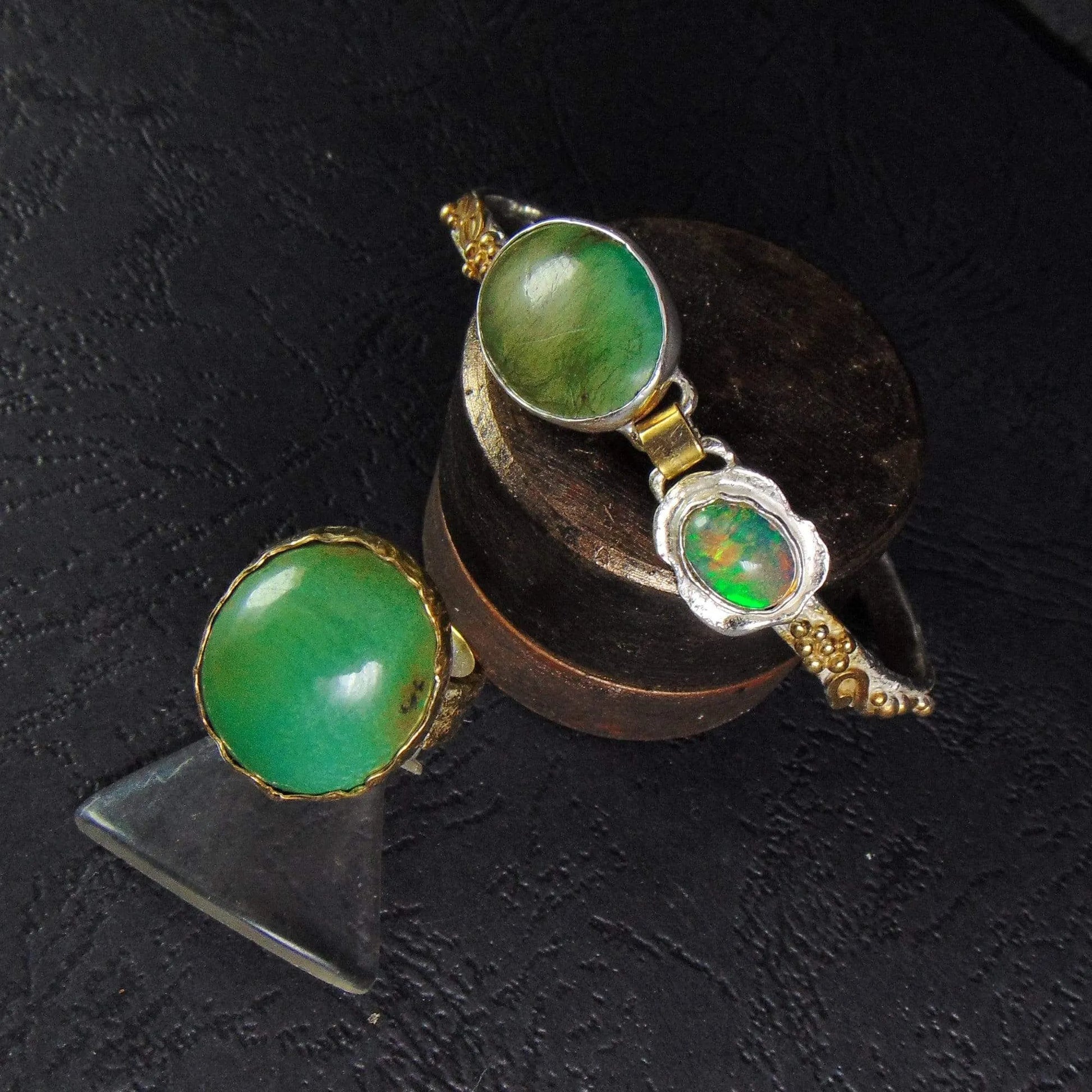 Pierścień z zielonym turkusem - EPIR Art Jewellery&Gemstone