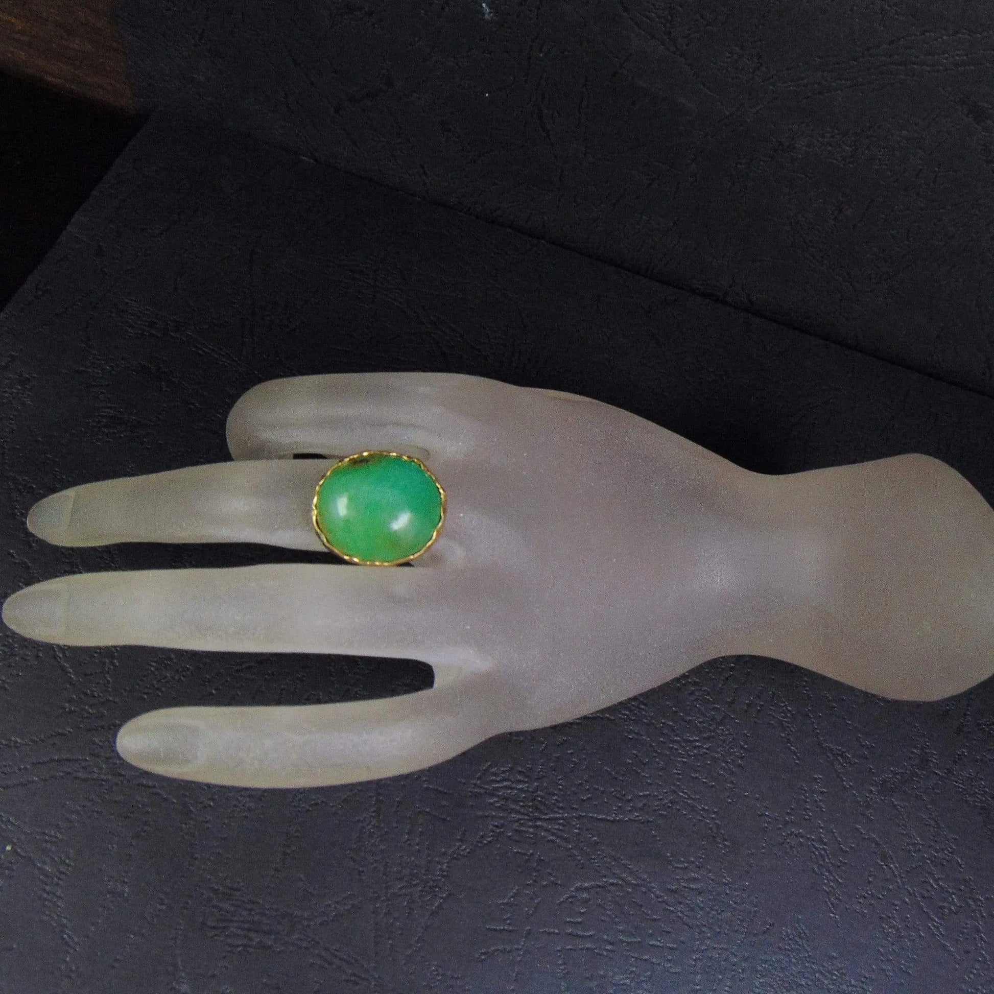 Pierścień z zielonym turkusem - EPIR Art Jewellery&Gemstone