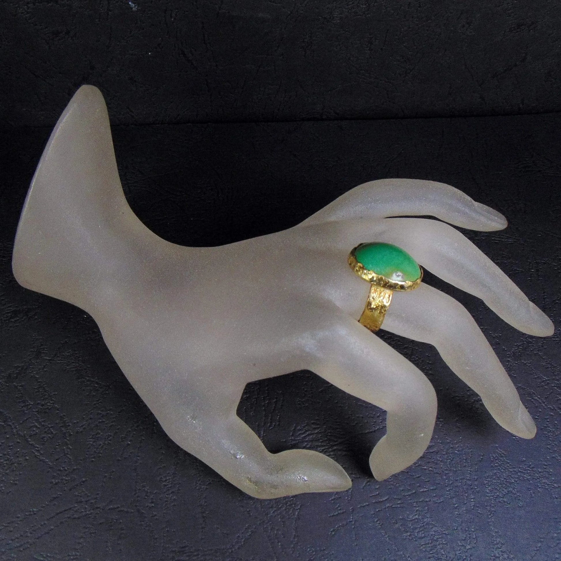 Pierścień z zielonym turkusem - EPIR Art Jewellery&Gemstone