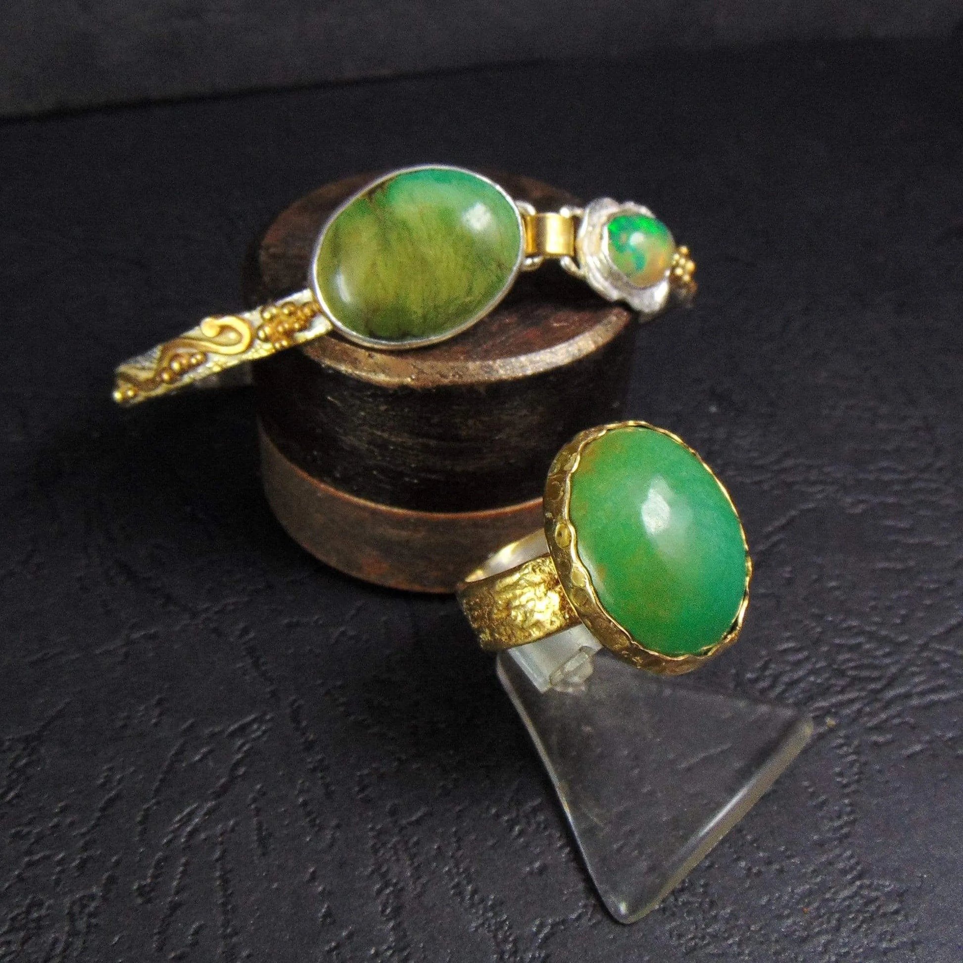 Pierścień z zielonym turkusem - EPIR Art Jewellery&Gemstone