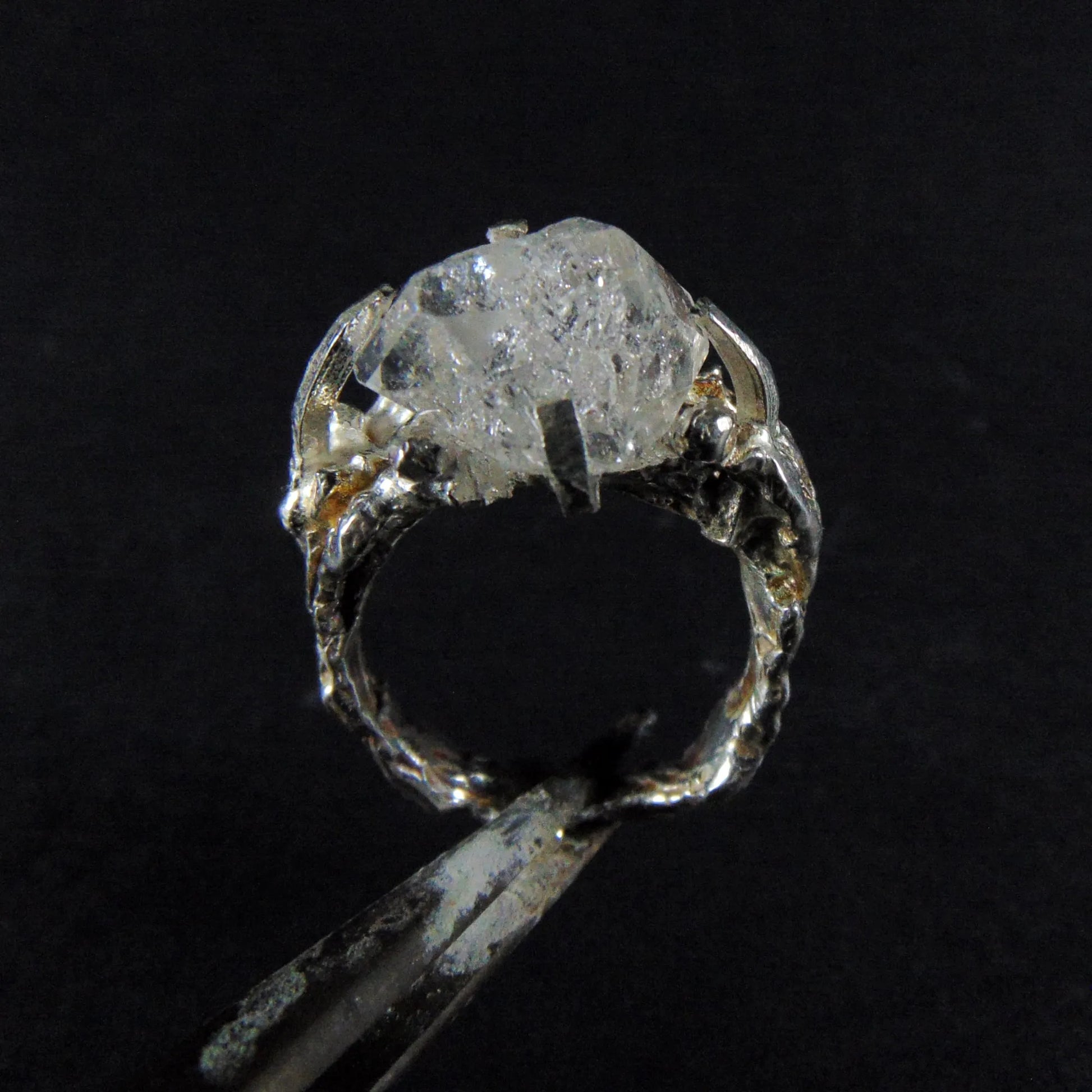 Pierścionek Gałązki z Kryształem Herkimer - EPIR Art Jewellery&Gemstone