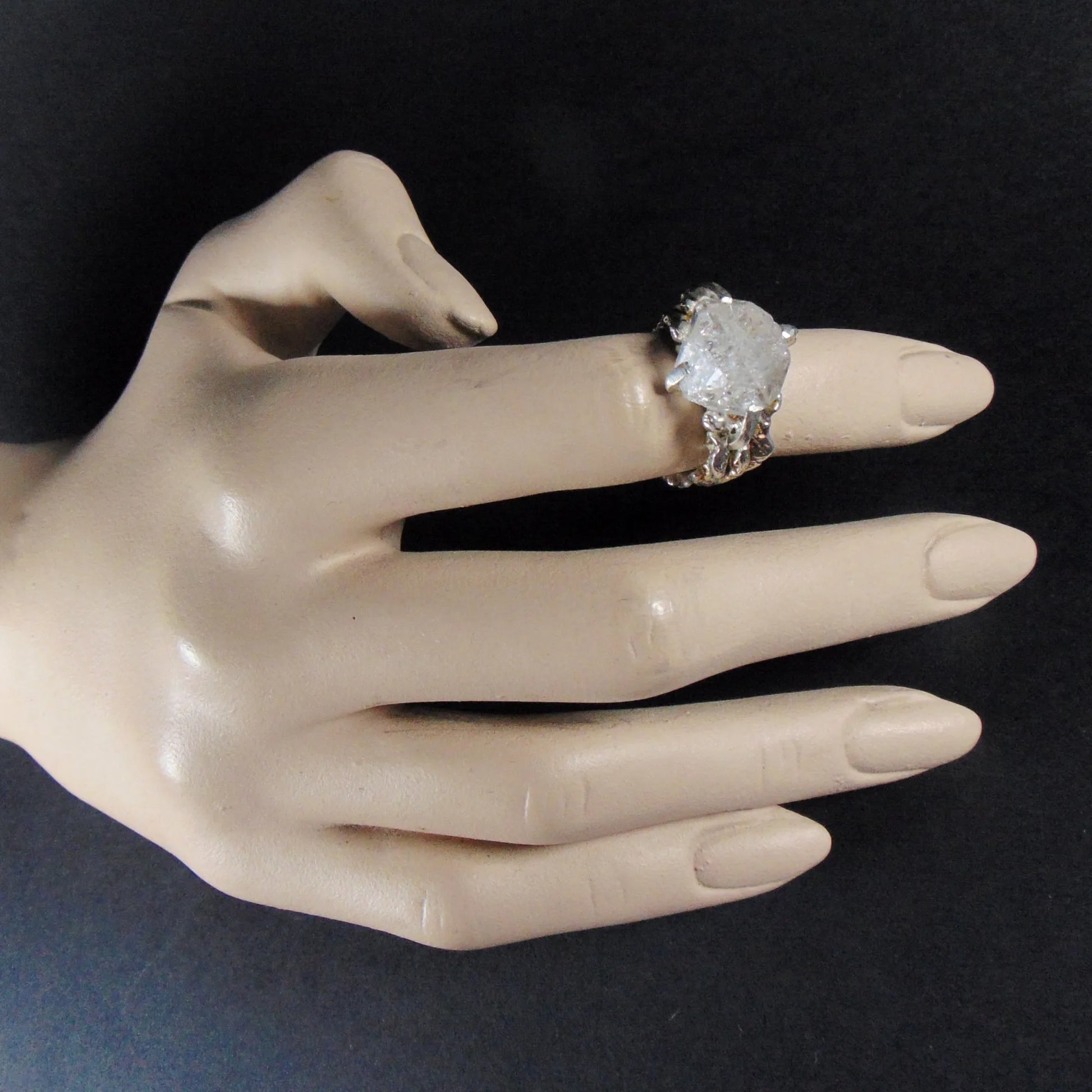 Pierścionek Gałązki z Kryształem Herkimer - EPIR Art Jewellery&Gemstone