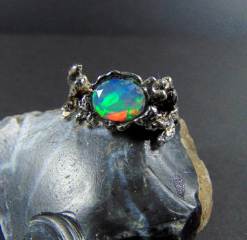 Pierścionek "Gałązki" z opalem - EPIR Art Jewellery&Gemstone