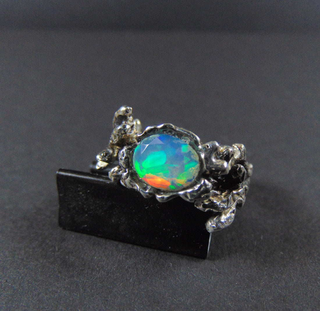 Pierścionek "Gałązki" z opalem - EPIR Art Jewellery&Gemstone