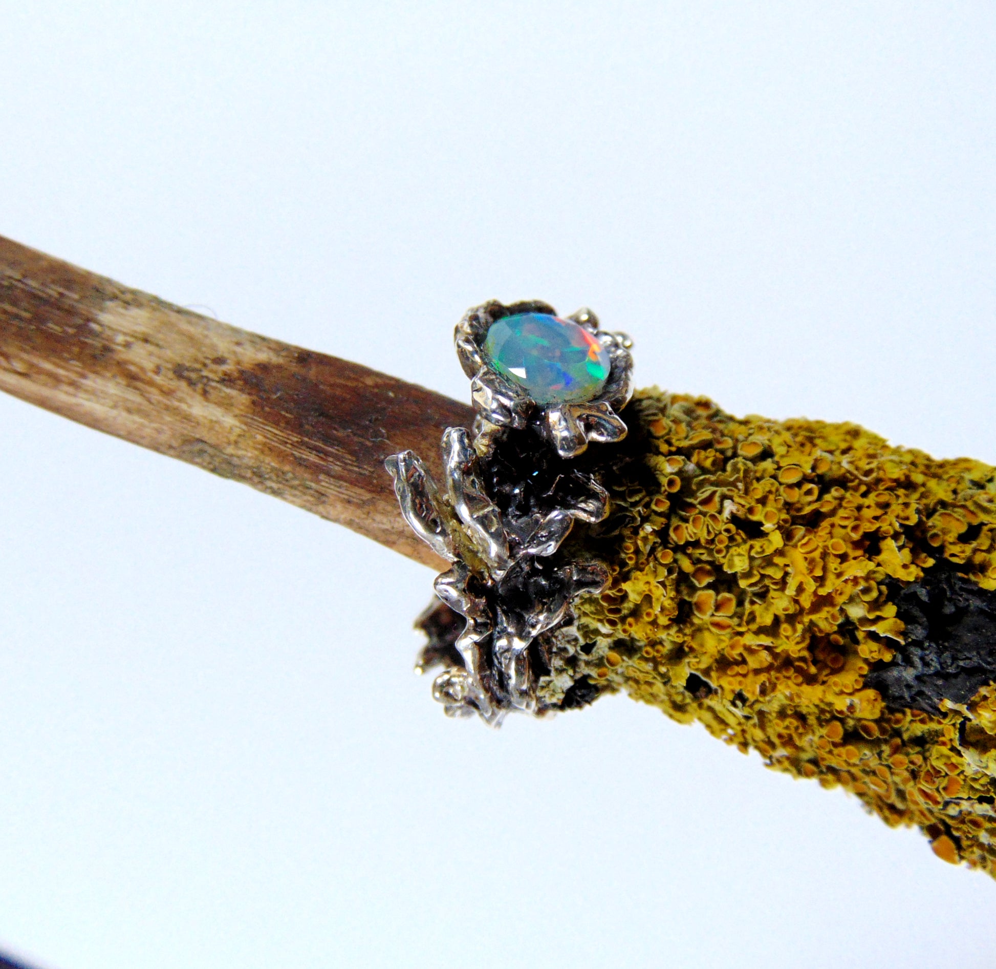 Pierścionek "Gałązki" z opalem - EPIR Art Jewellery&Gemstone