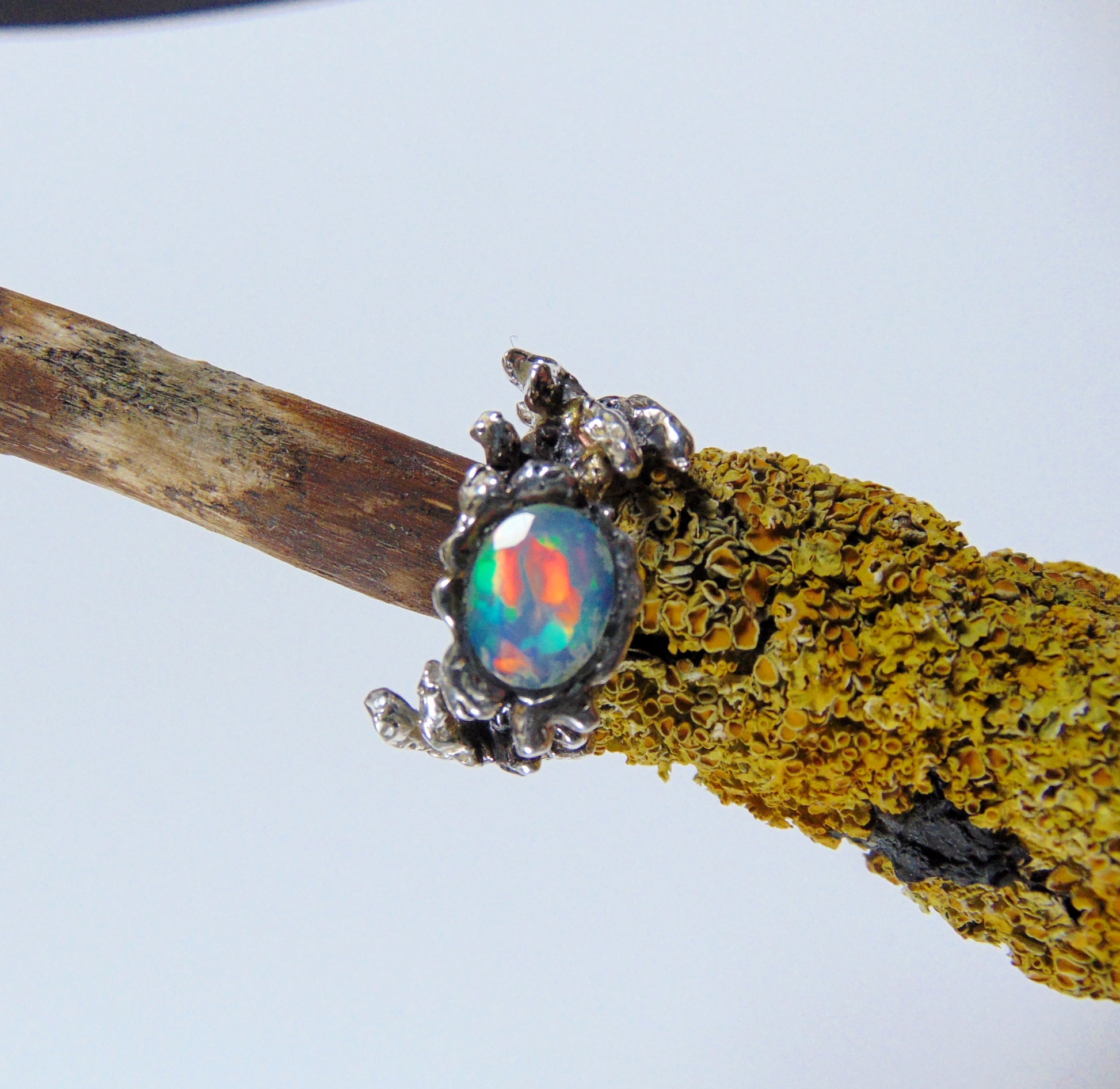 Pierścionek "Gałązki" z opalem - EPIR Art Jewellery&Gemstone