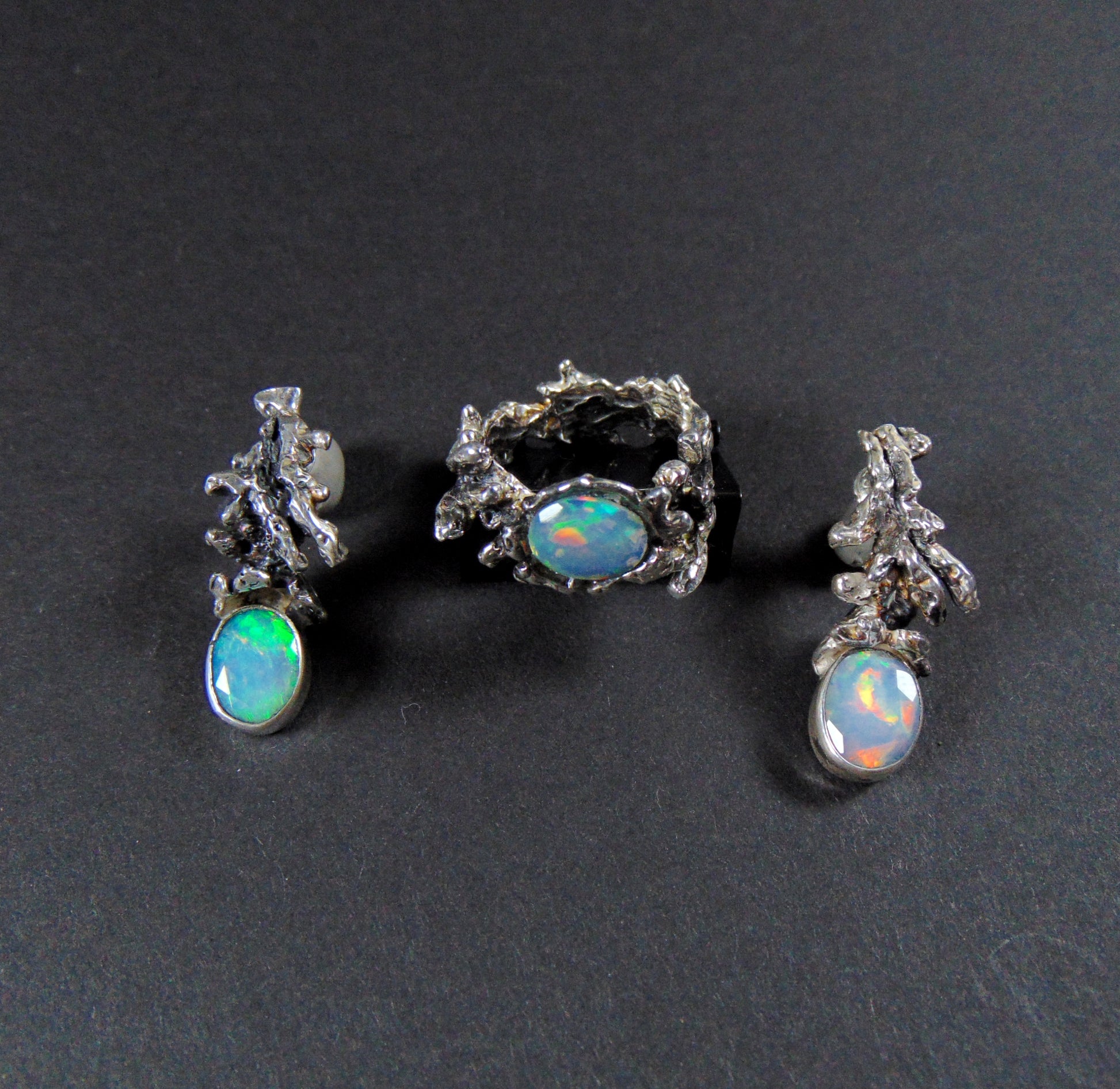 Pierścionek "Gałązki" z opalem - EPIR Art Jewellery&Gemstone