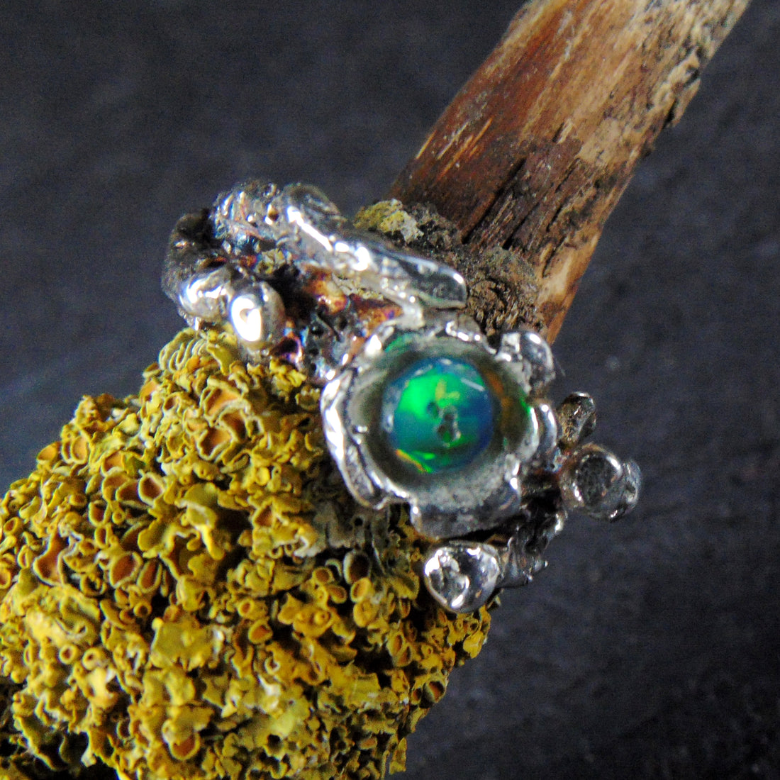 Pierścionek "Gałązki" z opalem I - EPIR Art Jewellery&Gemstone