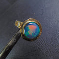 Pierścionek na kutej obrączce z wielokolorowym opalem - EPIR Art Jewellery&Gemstone