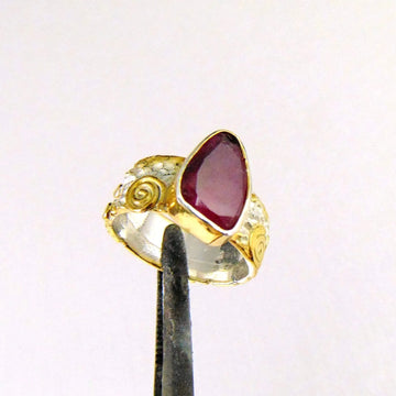 Pierścionek pozłacany z turmalinem - EPIR Art Jewellery&Gemstone