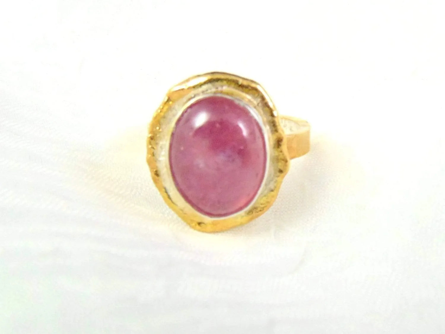 Pierścionek Srebrny z Rubinem, Obrączka z Różowym Rubinem - EPIR Art Jewellery&Gemstone