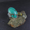 Pierścionek z dużym turkusem tybetańskim - EPIR Art Jewellery&Gemstone