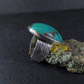 Pierścionek z dużym turkusem tybetańskim - EPIR Art Jewellery&Gemstone