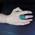 Pierścionek z dużym turkusem tybetańskim - EPIR Art Jewellery&Gemstone