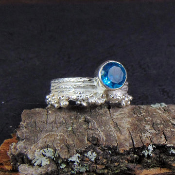 Pierścionek z niebieskim topazem - EPIR Art Jewellery&Gemstone