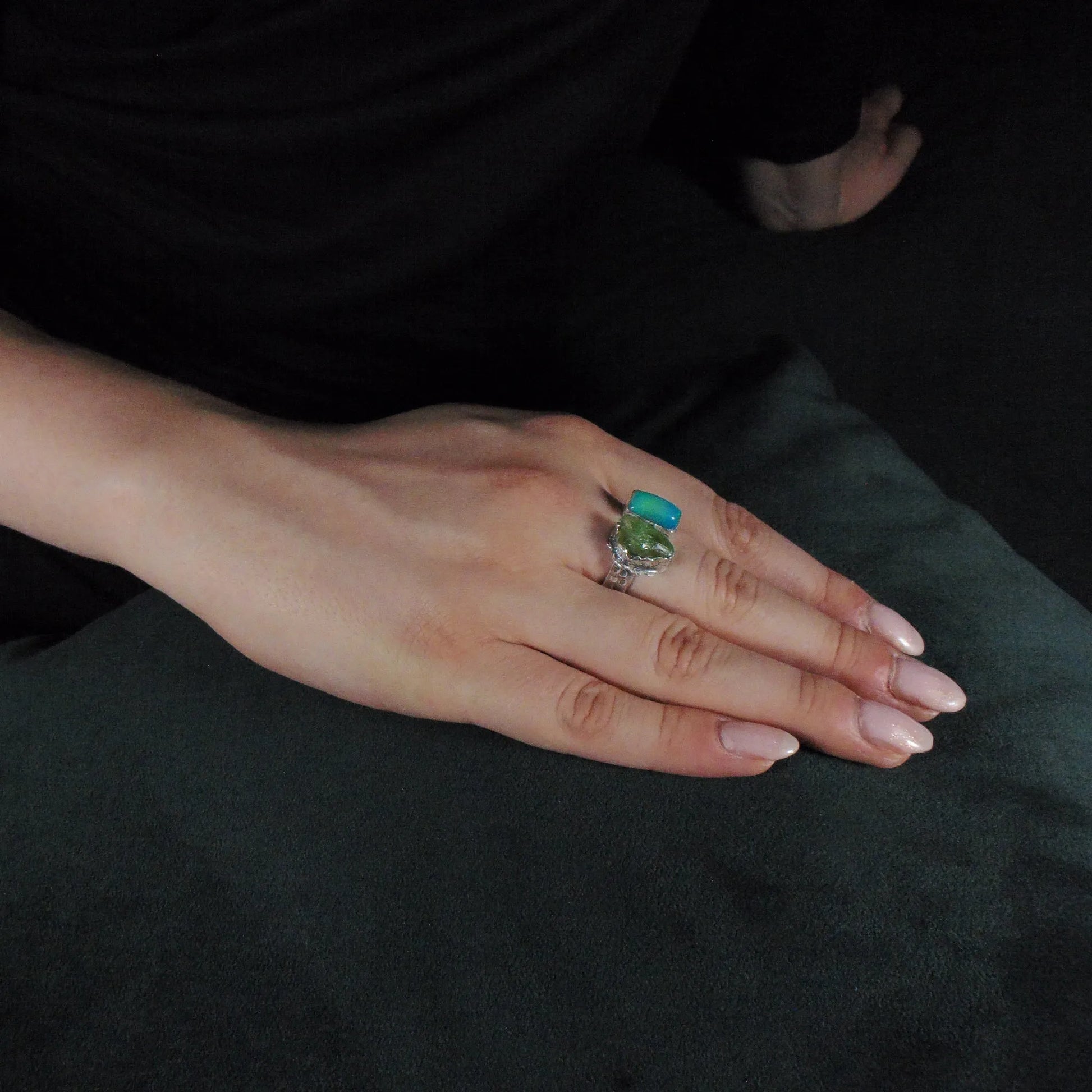 Pierścionek z opalem i perydotem - EPIR Art Jewellery&Gemstone