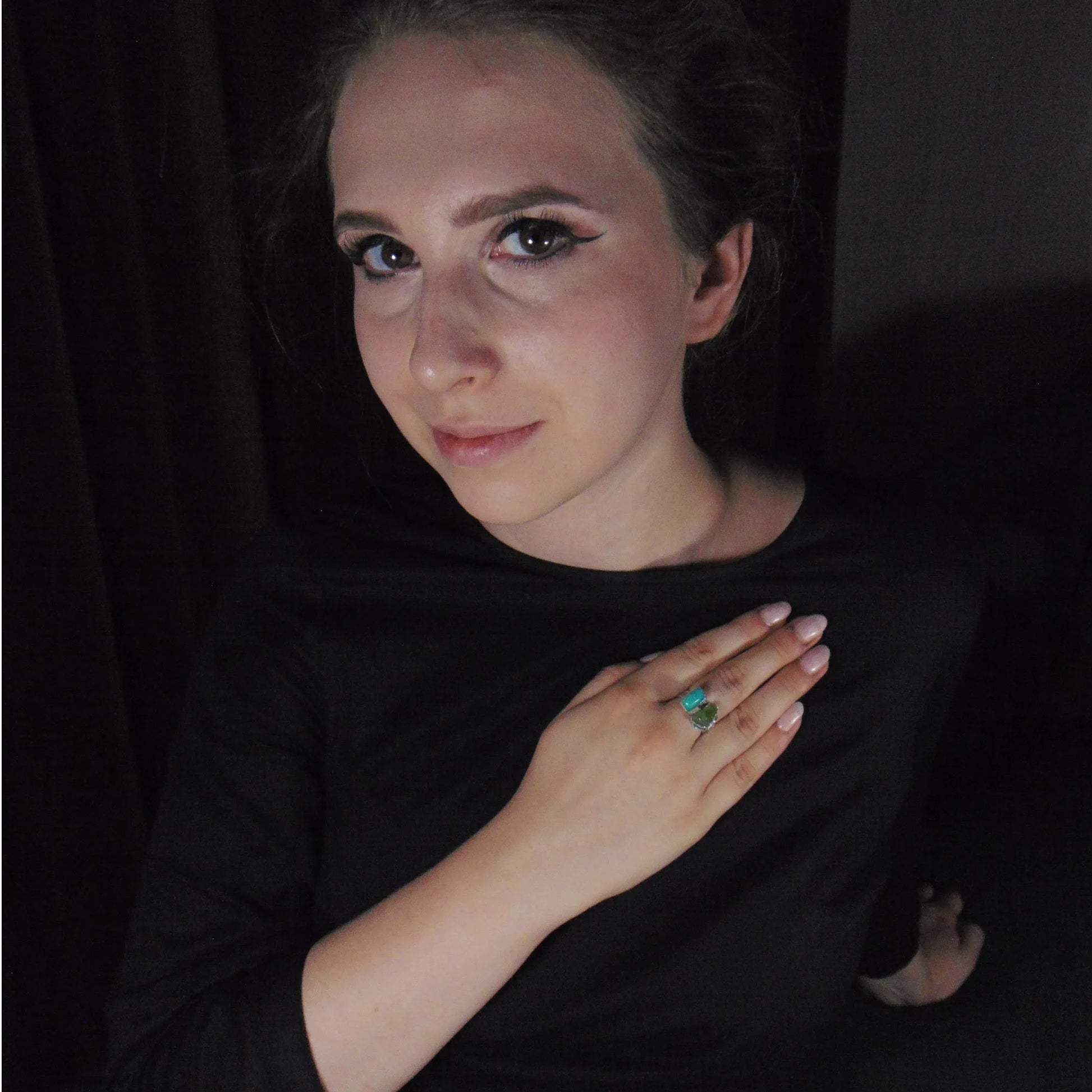 Pierścionek z opalem i perydotem - EPIR Art Jewellery&Gemstone