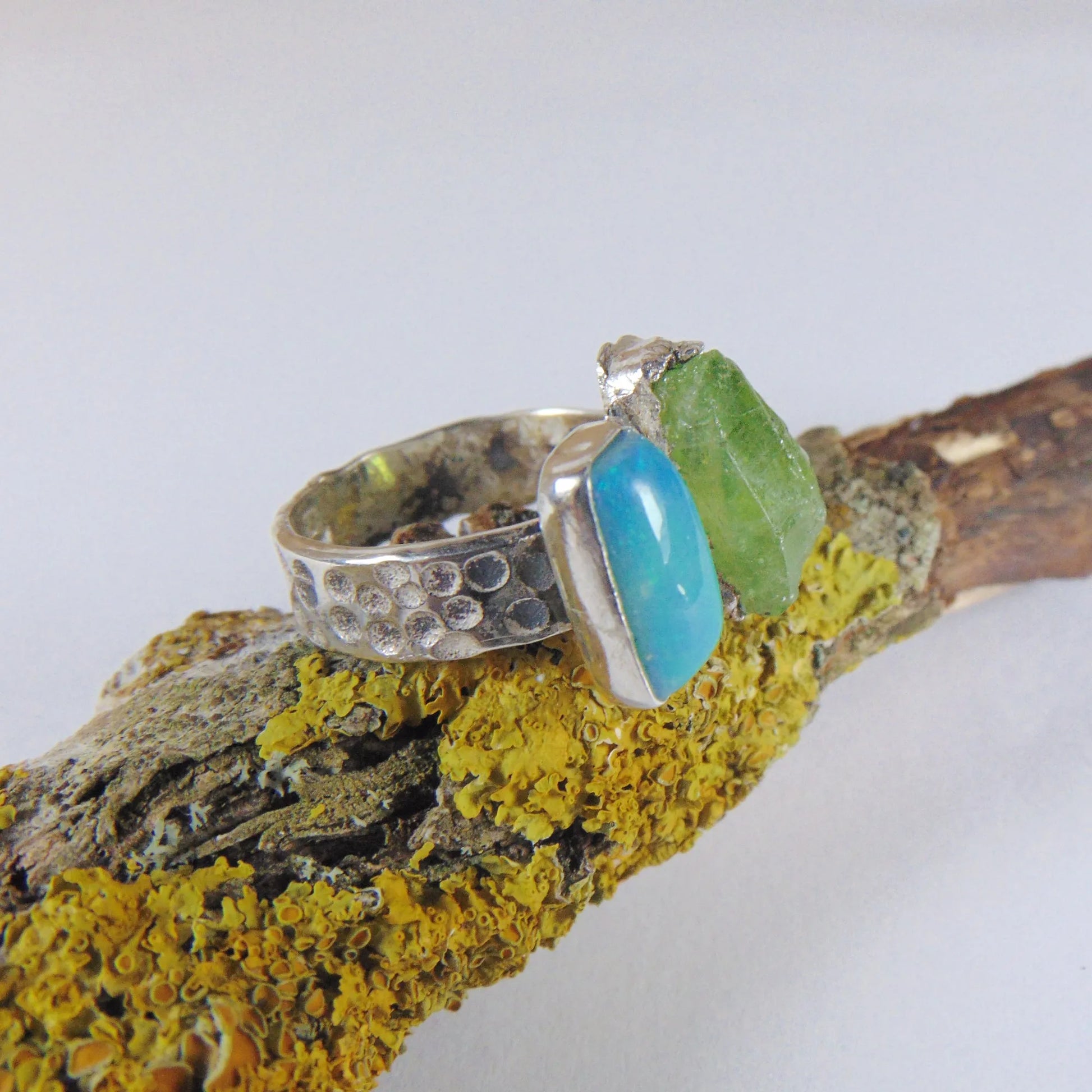 Pierścionek z opalem i perydotem - EPIR Art Jewellery&Gemstone