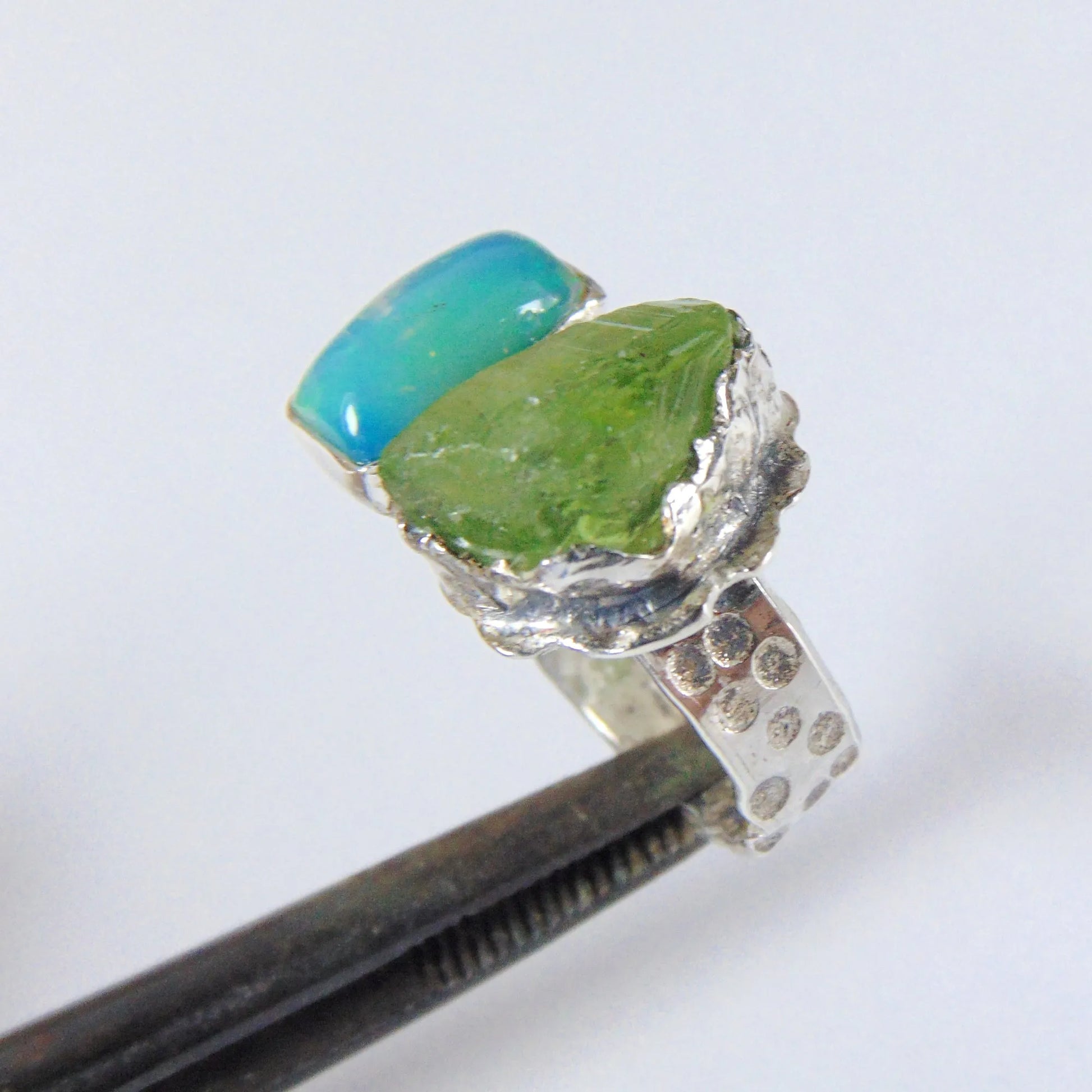 Pierścionek z opalem i perydotem - EPIR Art Jewellery&Gemstone