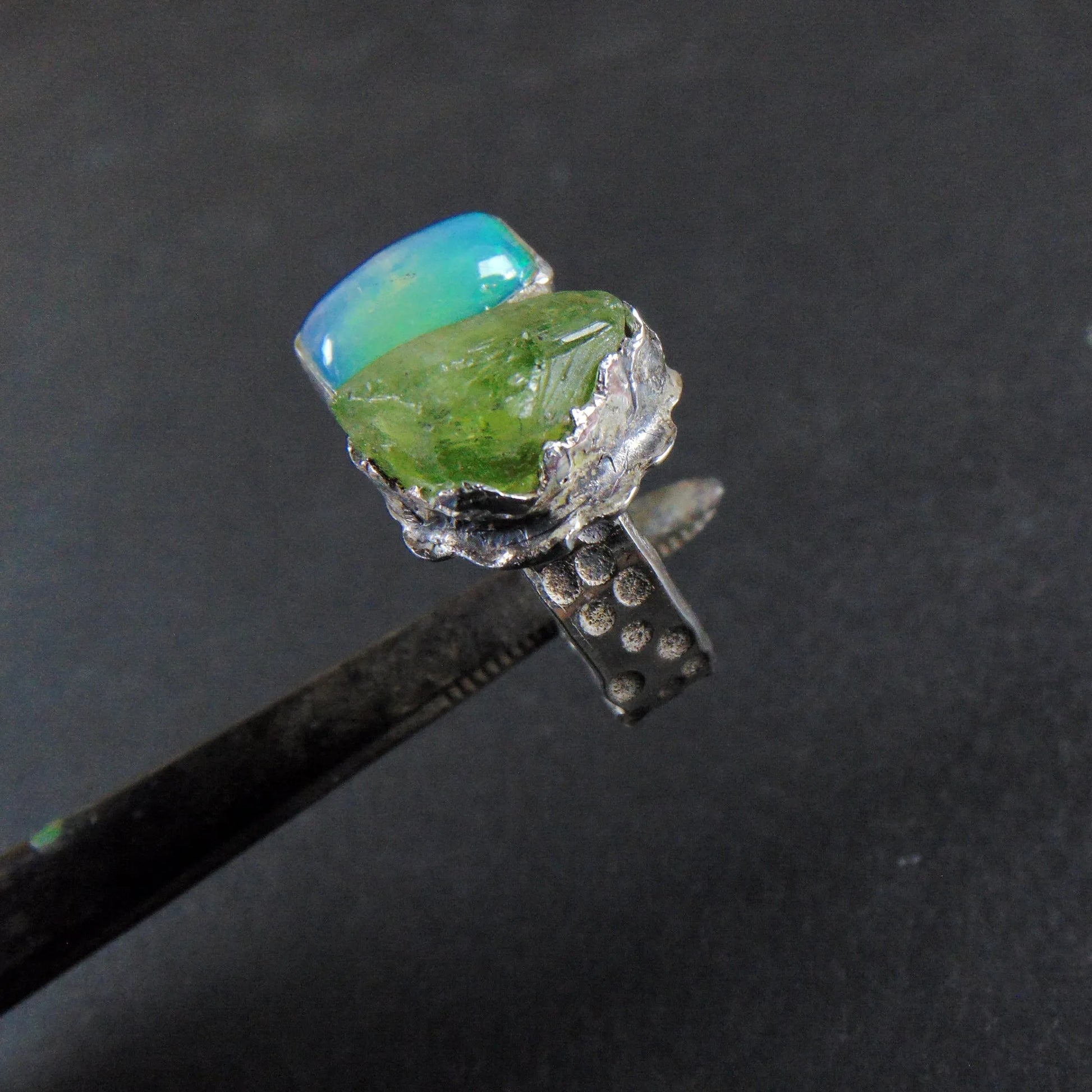 Pierścionek z opalem i perydotem - EPIR Art Jewellery&Gemstone