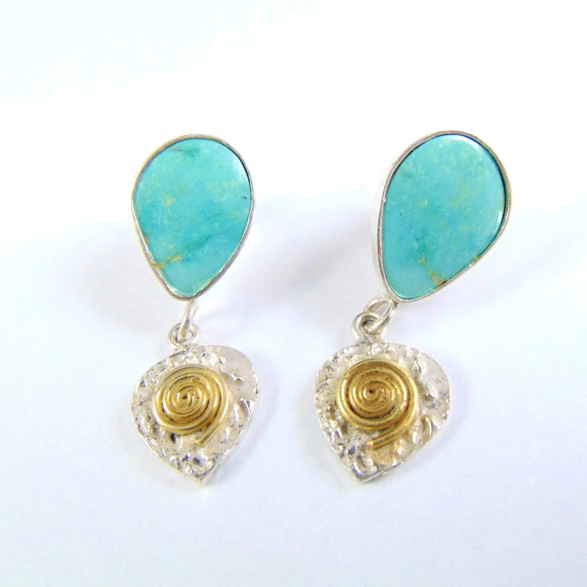 Srebrne kolczyki wiszące na sztyft z turkusami - EPIR Art Jewellery&Gemstone