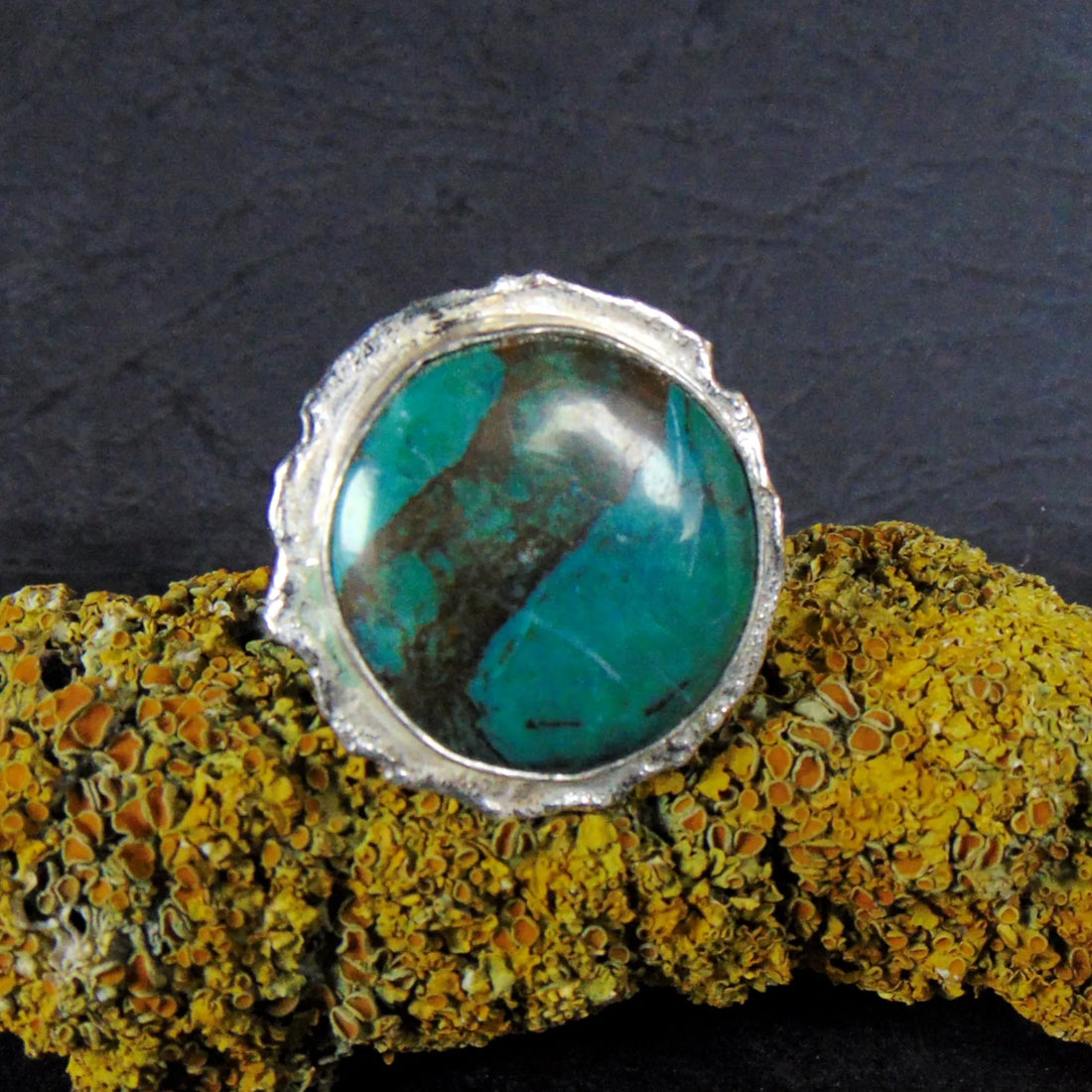 Srebrny pierścień z turkusem tybetańskim - dotyk Orientu na Twoim palcu - EPIR Art Jewellery&Gemstone