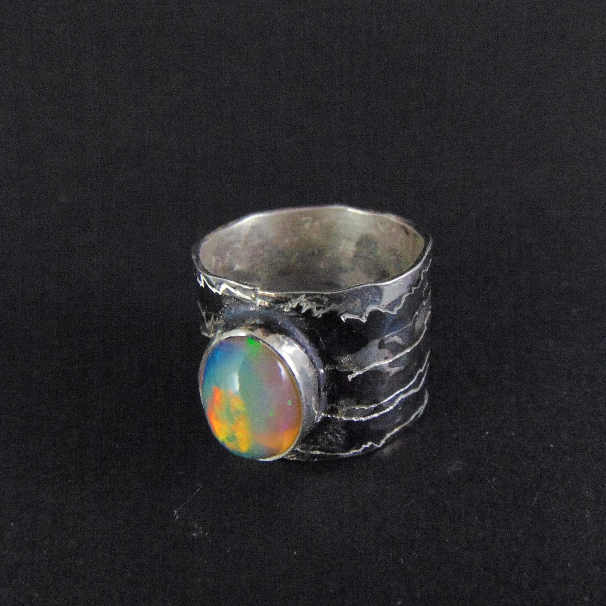 Szeroka obrączka opalem etiopskim - EPIR Art Jewellery&Gemstone