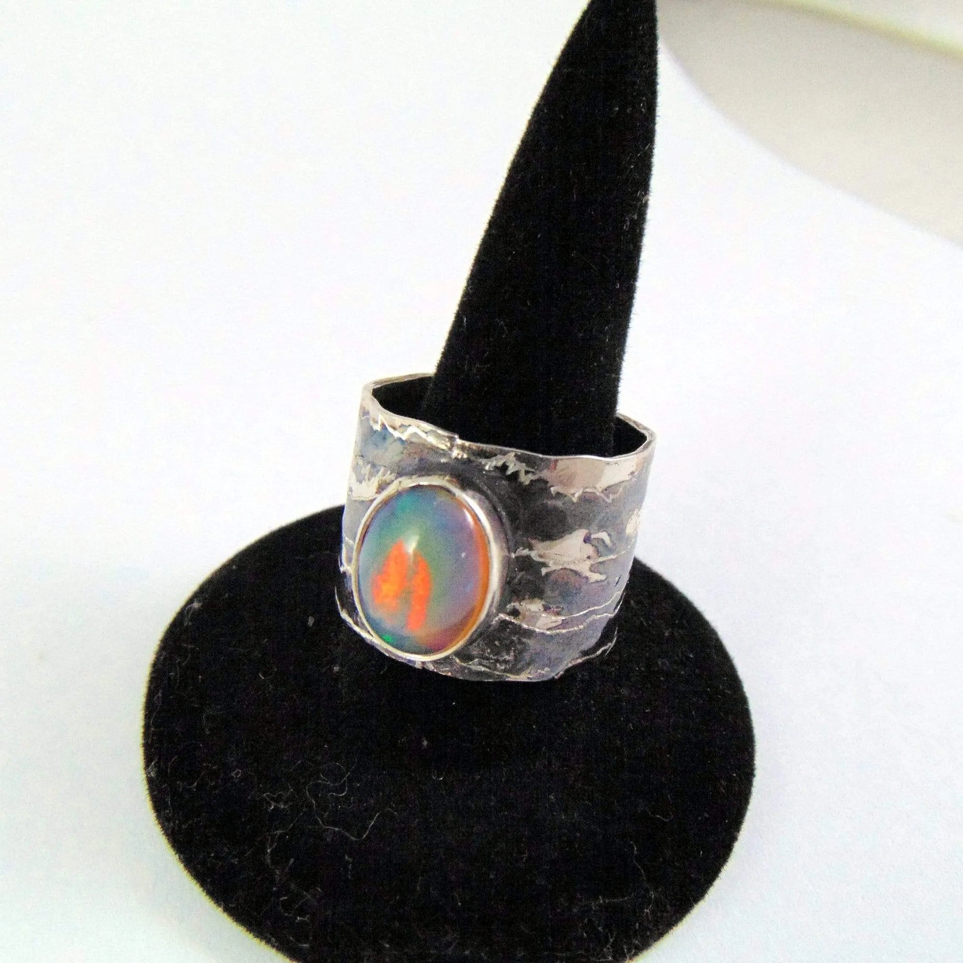 Szeroka obrączka opalem etiopskim - EPIR Art Jewellery&Gemstone