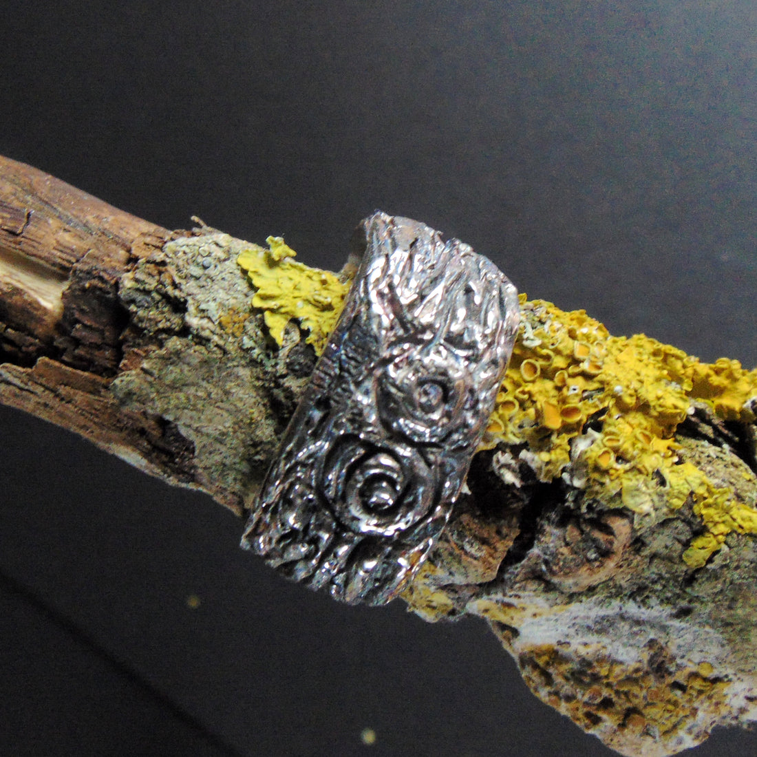 Szeroka obrączka z kolekcji " Kora drzew" - EPIR Art Jewellery&Gemstone