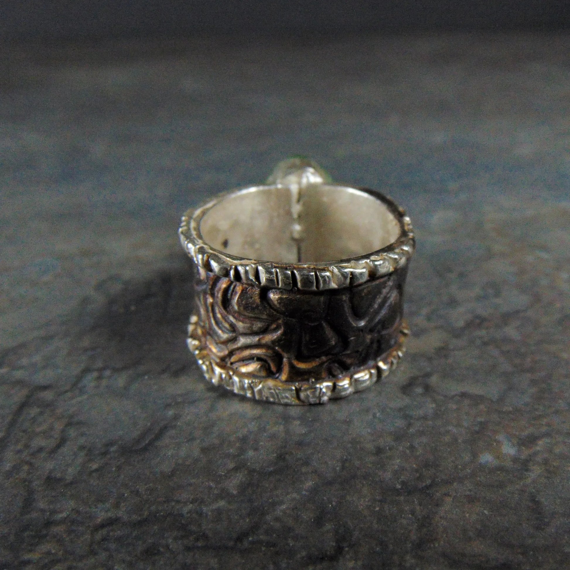 Szeroka obrączka z oliwinem - EPIR Art Jewellery&Gemstone