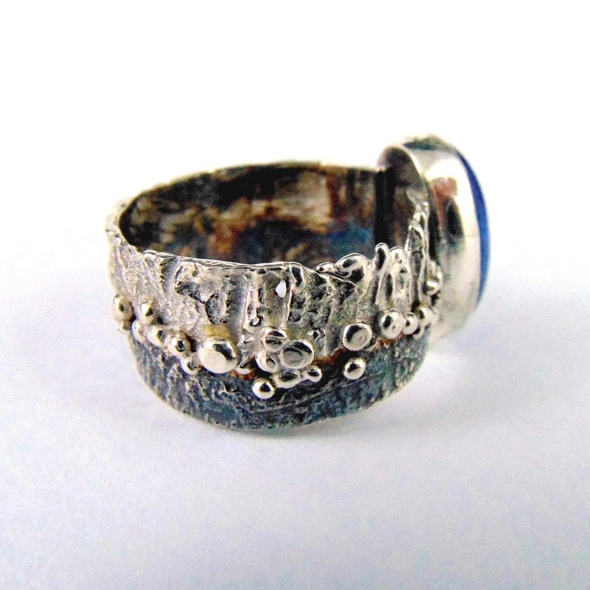 Szeroka obrączka z tanzanitem - EPIR Art Jewellery&Gemstone