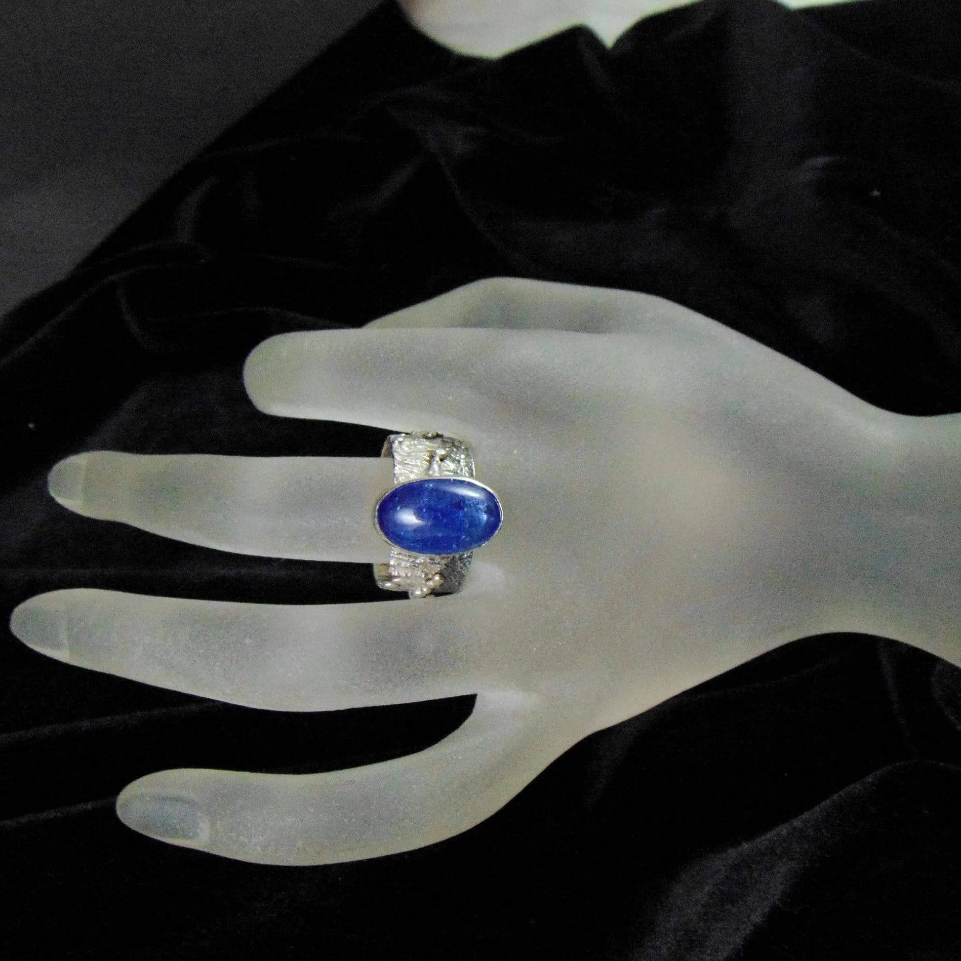 Szeroka obrączka z tanzanitem - EPIR Art Jewellery&Gemstone