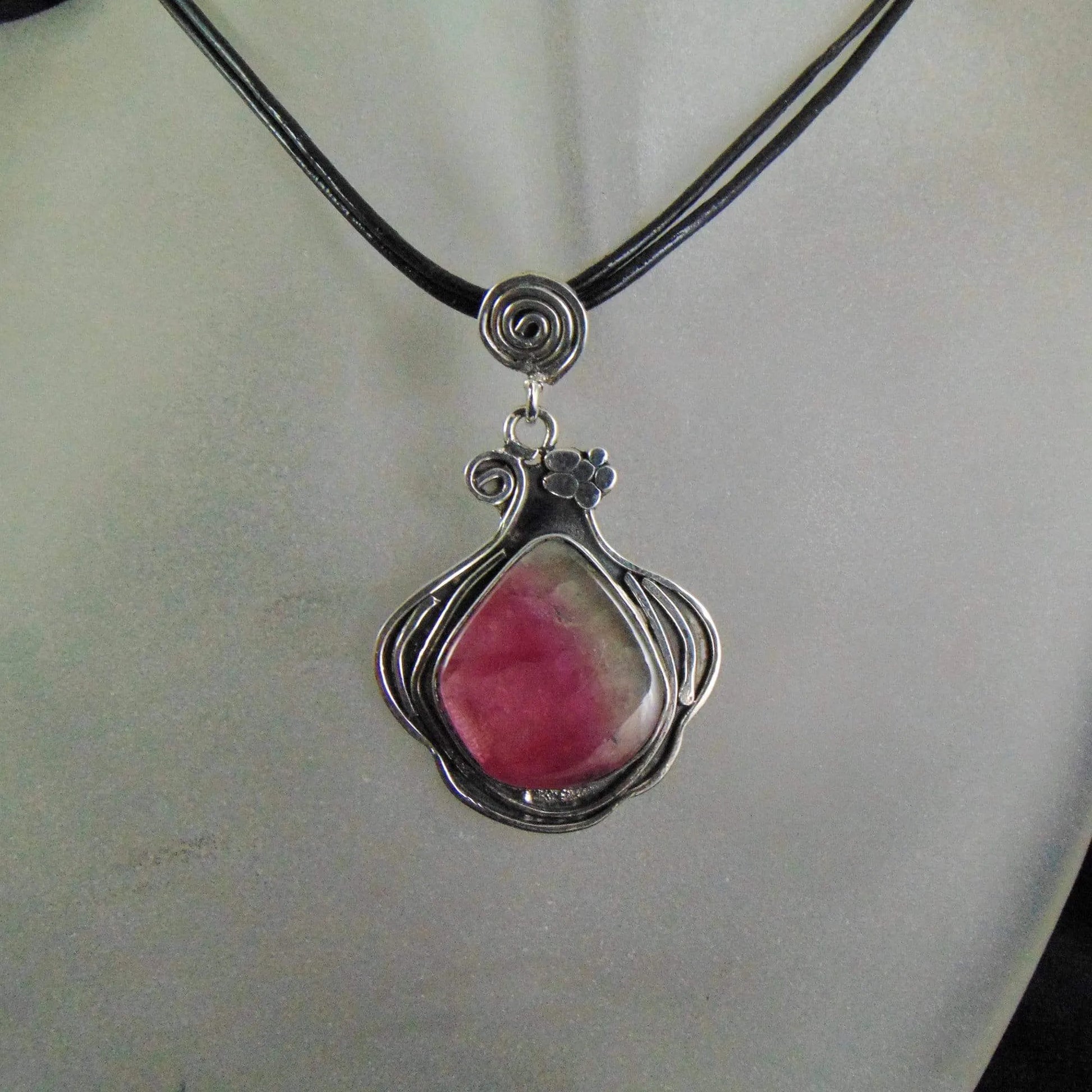 Wisior secesyjny z turmalinem arbuzowym - EPIR Art Jewellery&Gemstone