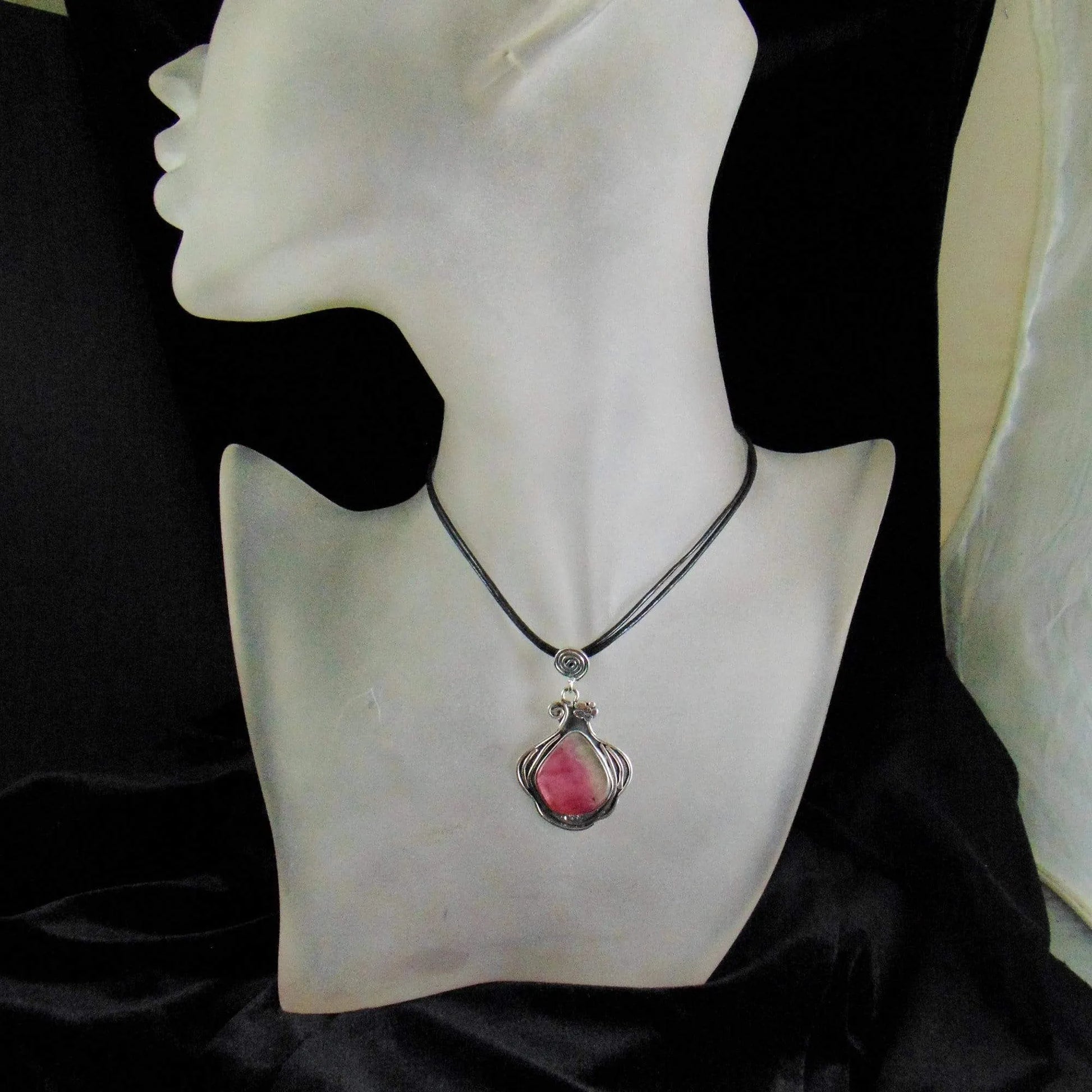 Wisior secesyjny z turmalinem arbuzowym - EPIR Art Jewellery&Gemstone