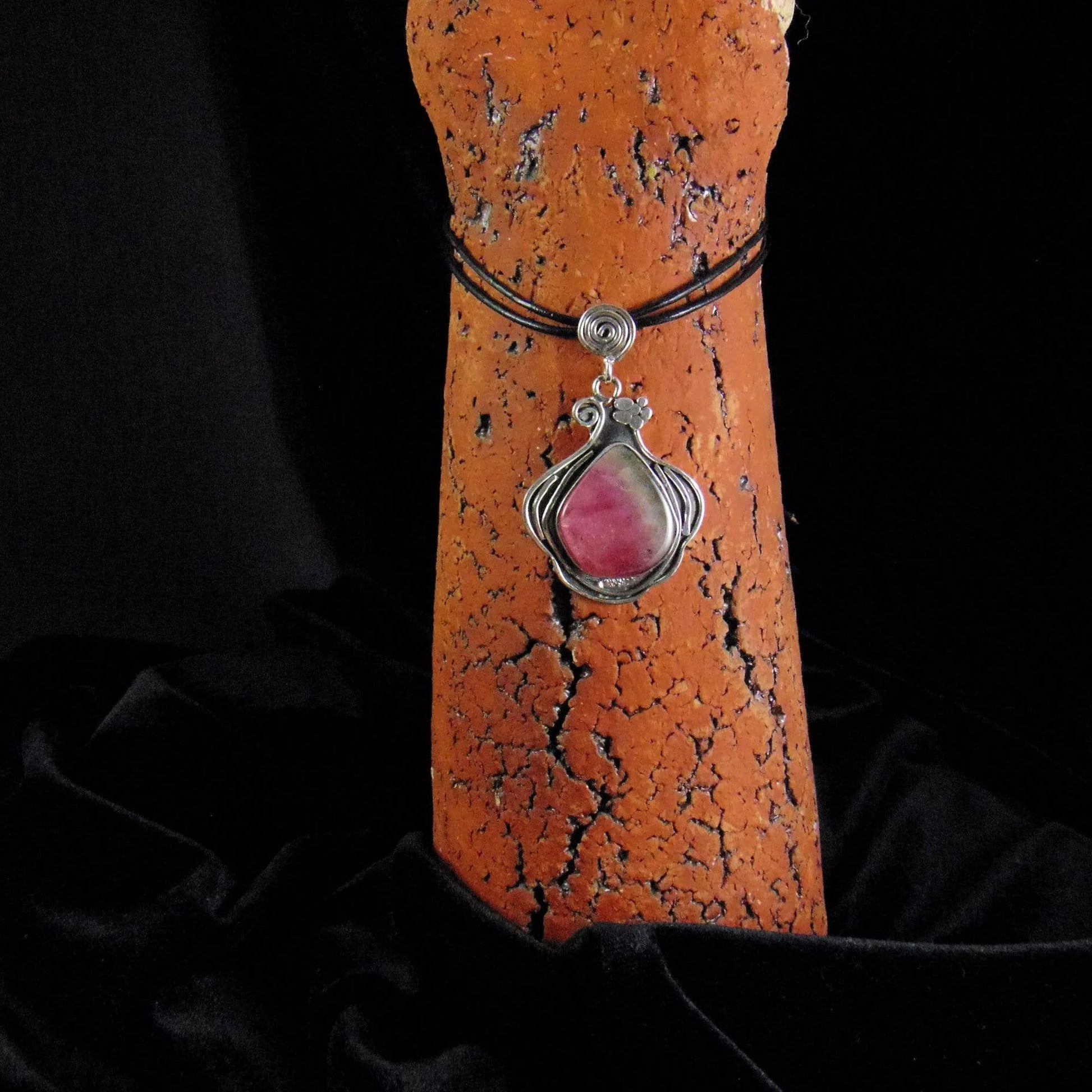 Wisior secesyjny z turmalinem arbuzowym - EPIR Art Jewellery&Gemstone