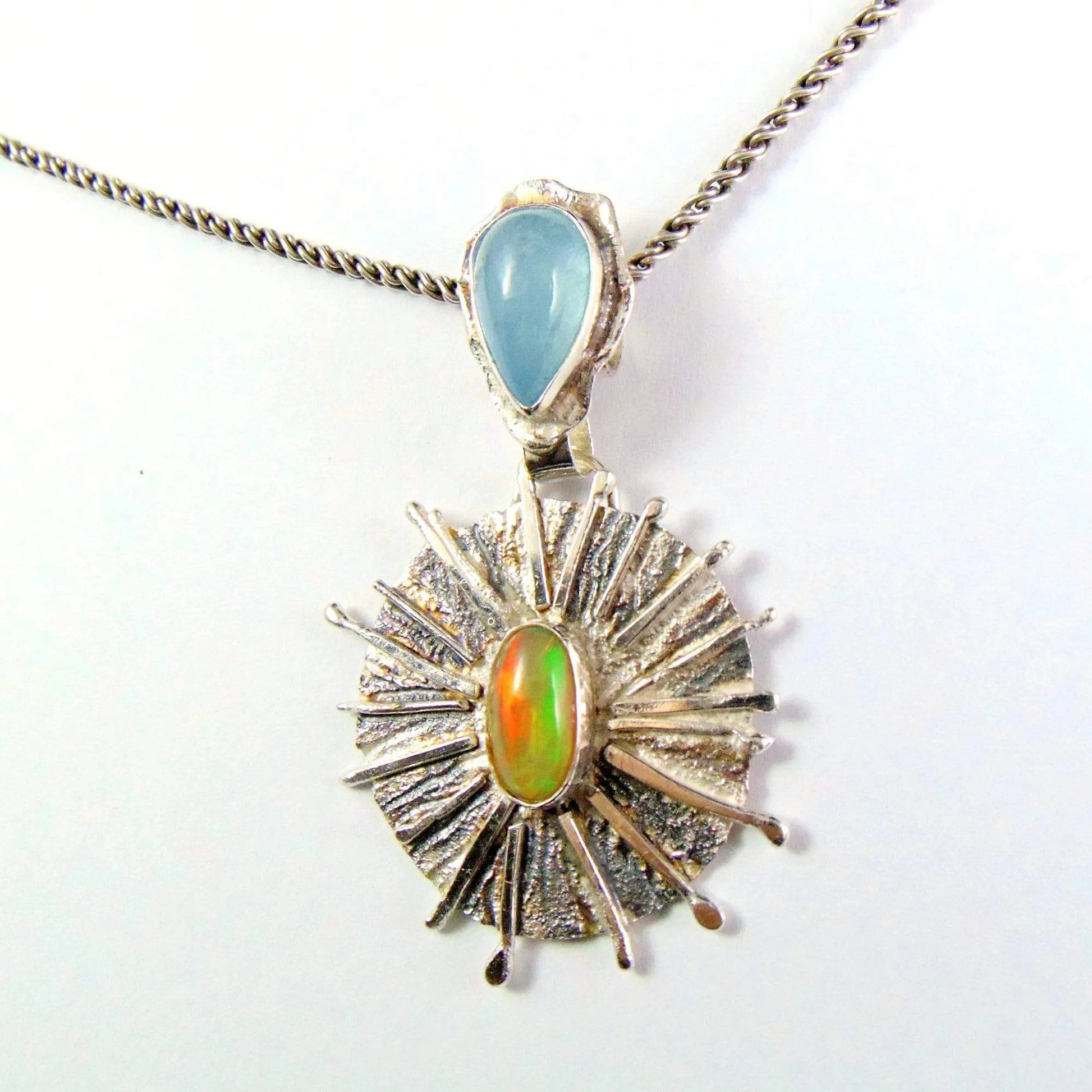 Wisior solarny z opalem i akwamarynem - EPIR Art Jewellery&Gemstone