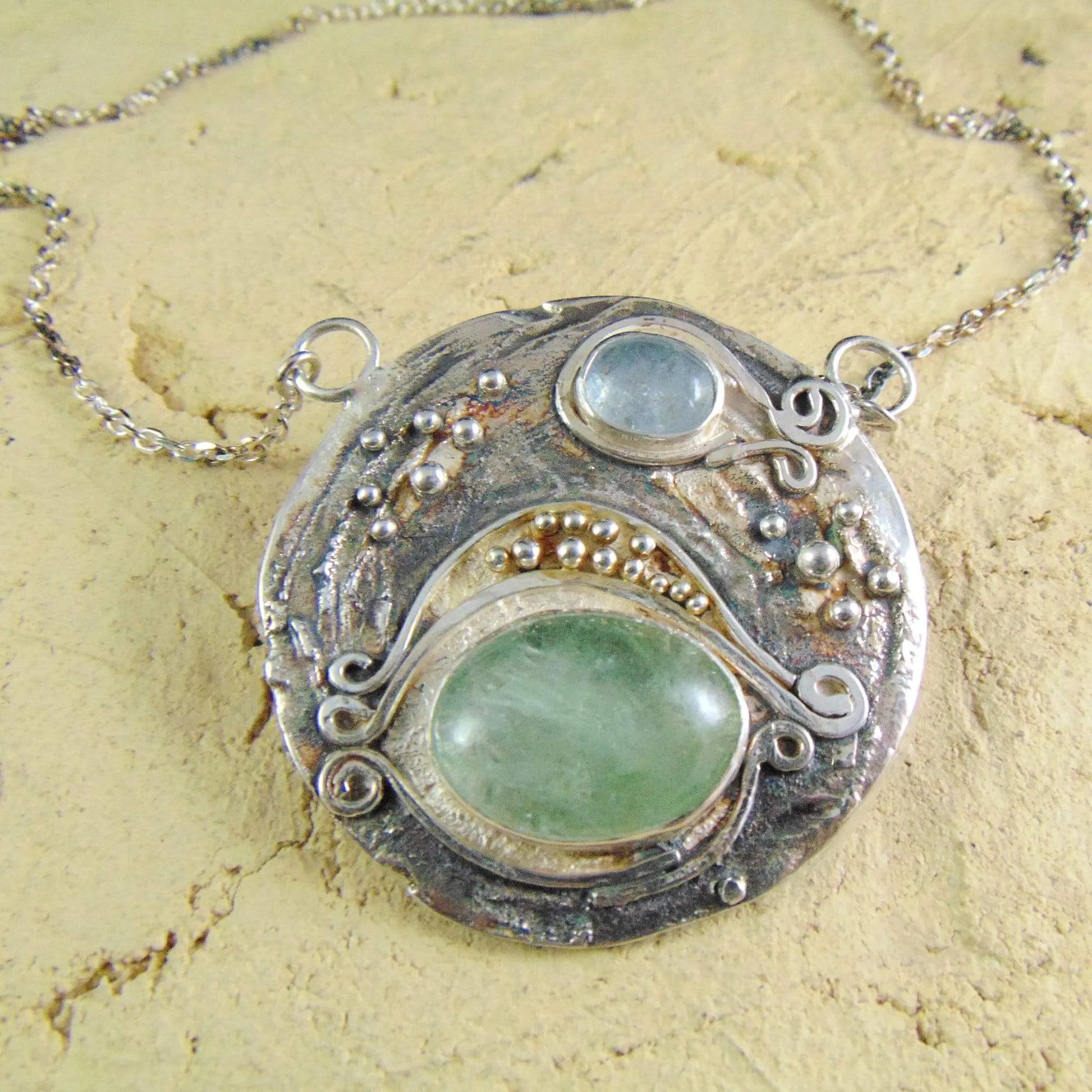 Wisior srebrny, Morskie Marzenie - Akwamaryny - EPIR Art Jewellery&Gemstone